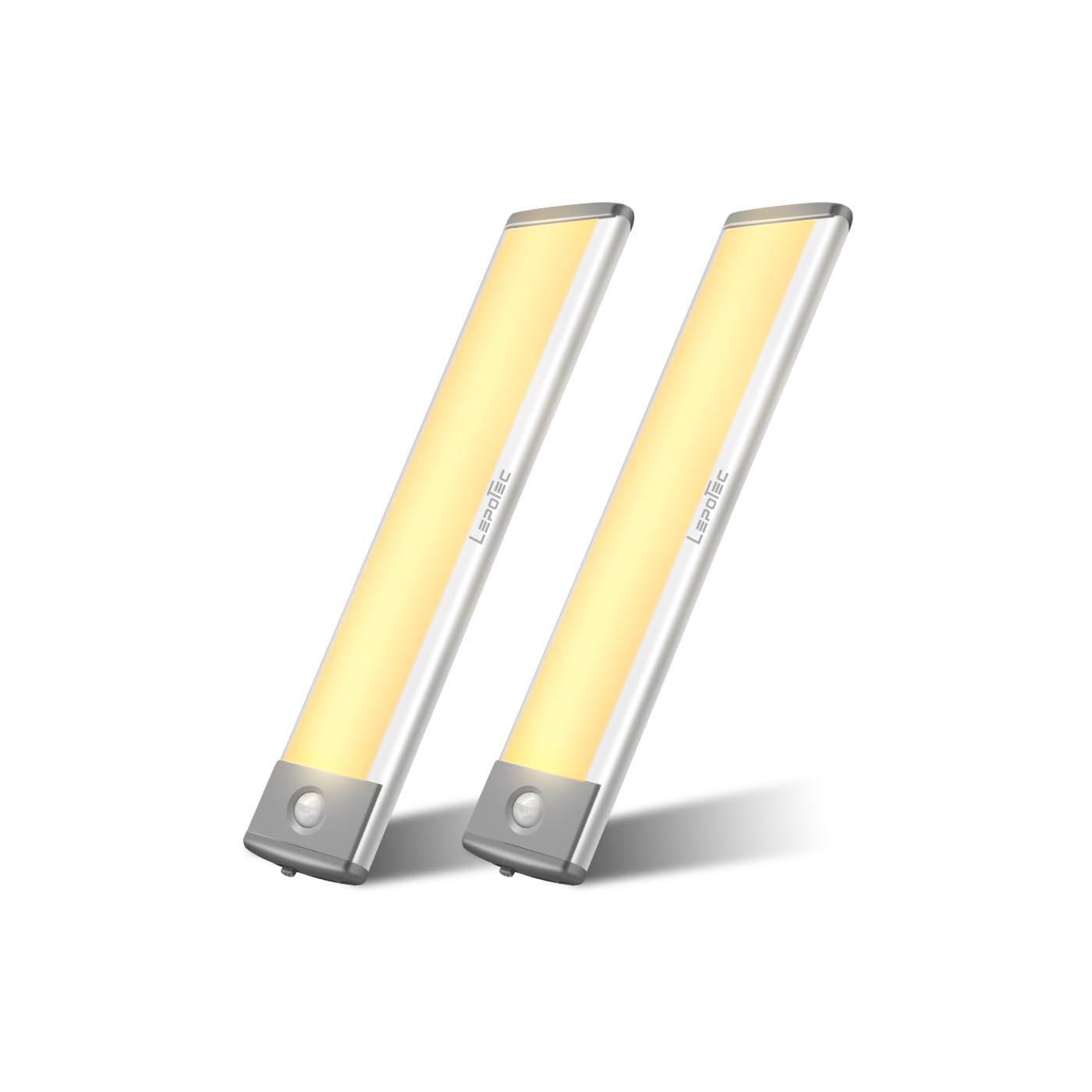 LEPOTEC 30 LED Under Counter Lighting, Motion Kitchen Cabinet Light, Battery Operated Closet Lights Pantry Light, Rechargeable W