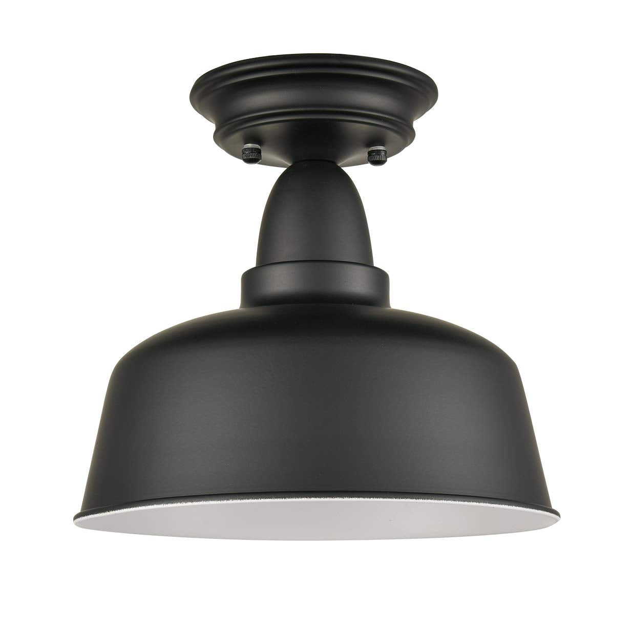 TENGIANTS Farmhouse Matte Black Ceiling Light Fixture Rustic Barn Intusrial Semi Flush Mount Ceiling Lights for Kitchen Dining R