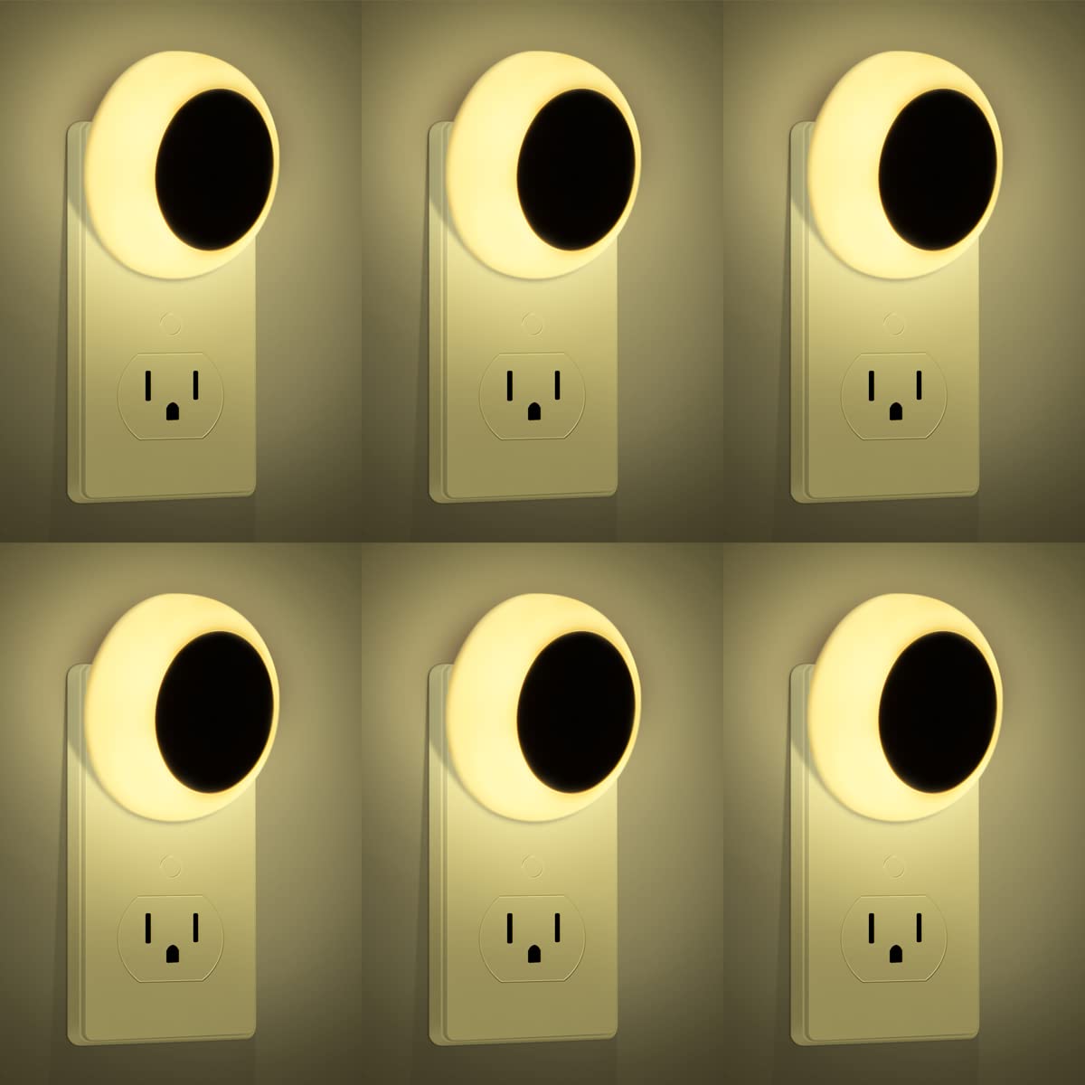KINUR 6 Pack Night Light, LED Night Lights Plug into Wall with Dusk to Dawn sensors, Plug in Night Lights for Kids Room, Bedroom
