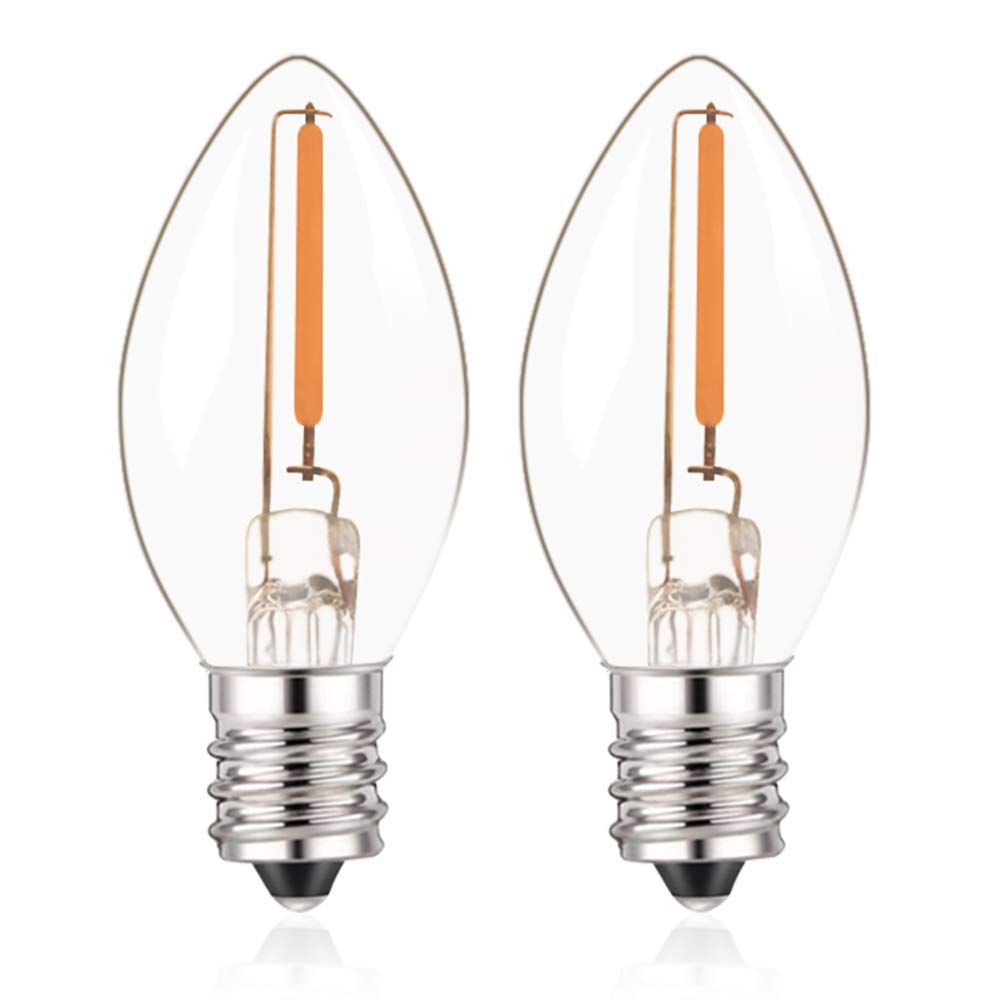 C7 Led E12 Candelabra Bulb Small Edison Candle Night Light Bulbs Salt Lamp Bulbs 0.5W Equivalent 5W 7W Warm White 2700K Clear Bu