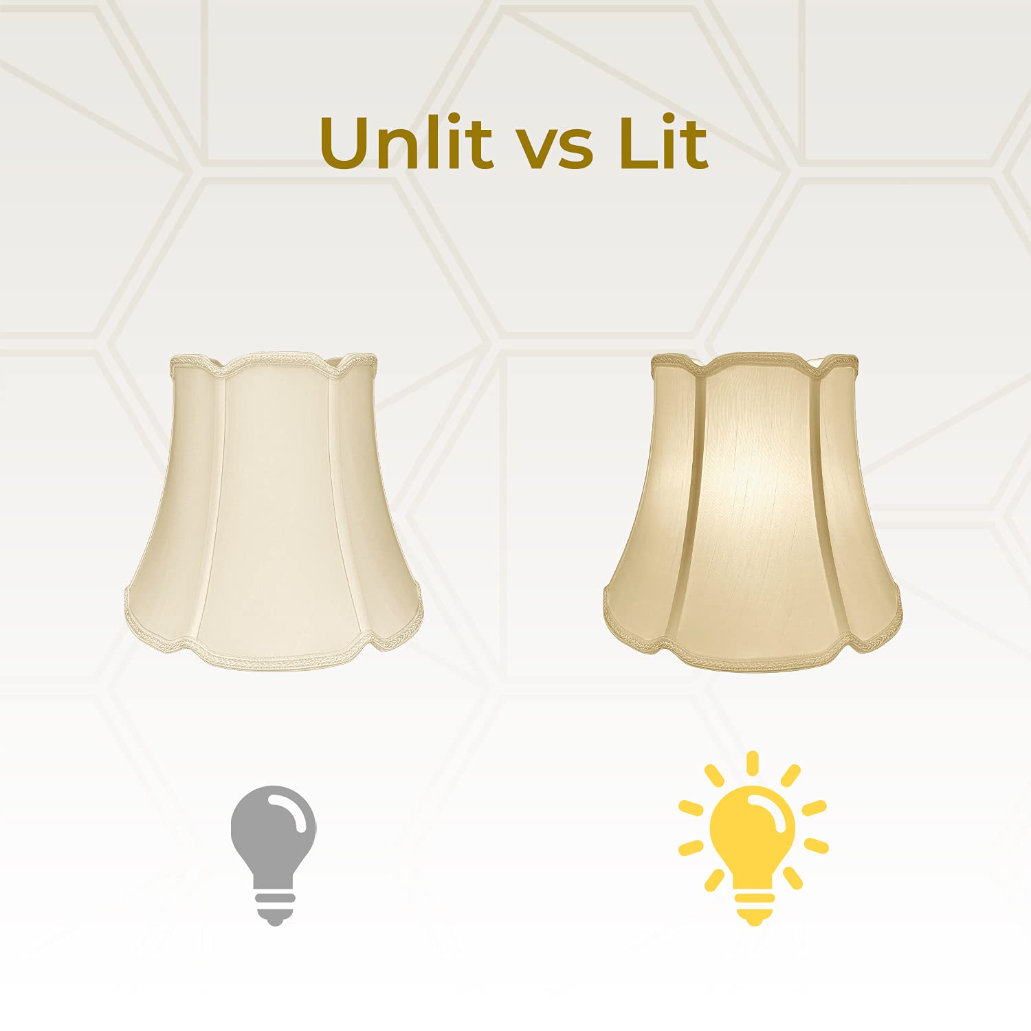 Royal Designs Tapered Drum W V-Notch Top And Bottom Designer Lamp Shade, Eggshell, 10X16X14