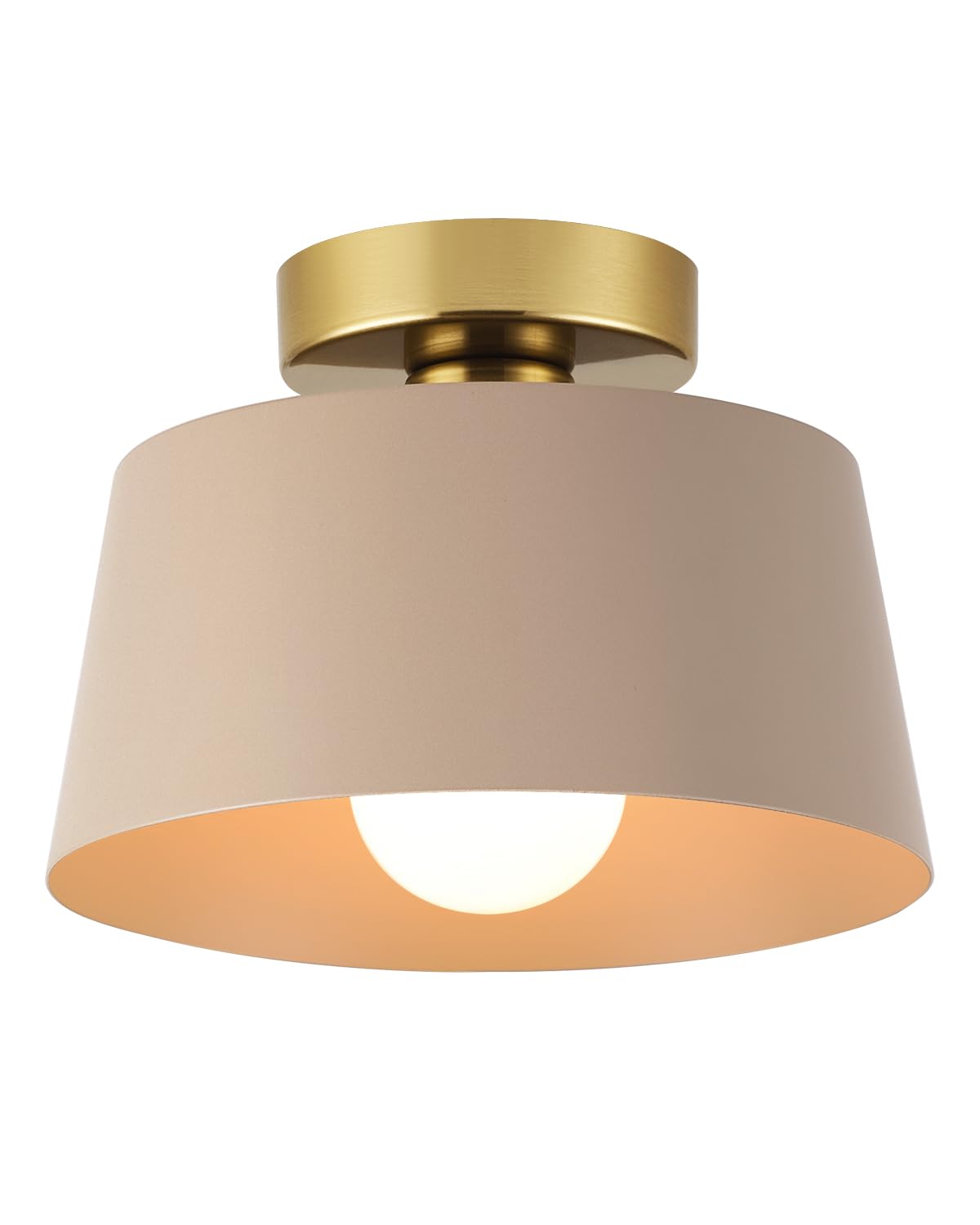 LHLYCLX Ceiling Light Fixture, Hallway Ceiling Light with Gold Plate and Matte Black Shade, Modern Simple Style Porch Light Fixt