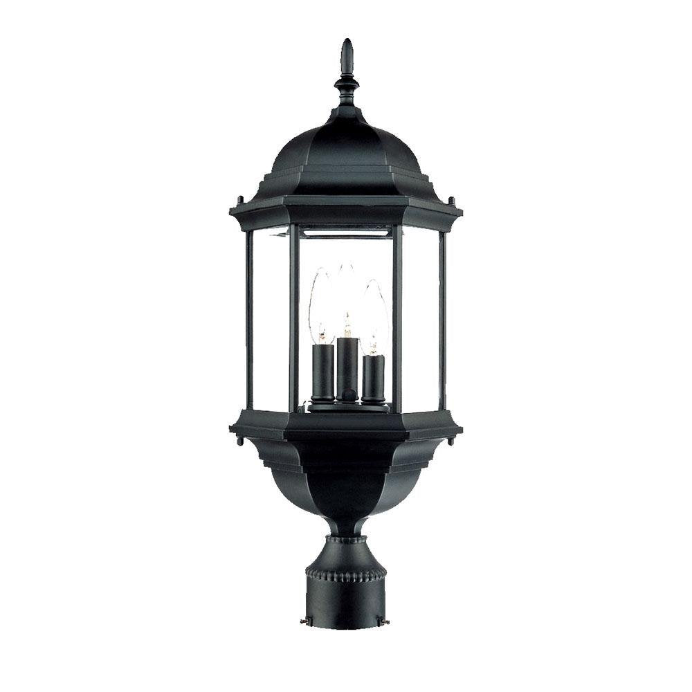 Acclaim Lighting 5187Bk Black Three Light Outdoor Post Mount Fixture - 9.25 X 21.5 Inches