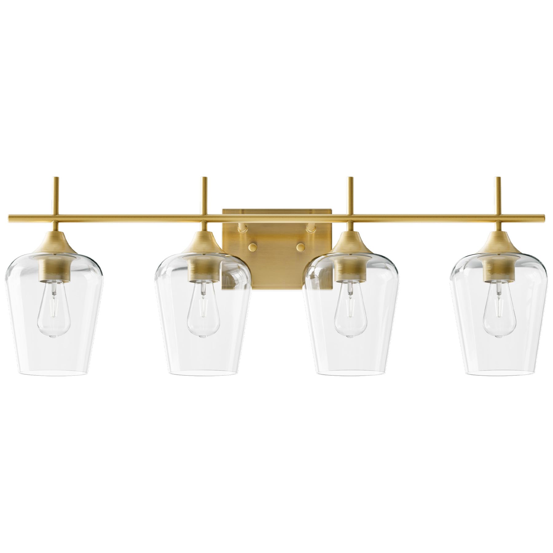 VONLUCE Bathroom Vanity Light Fixture, 4-Light Modern Gold Wall Lamp Over Mirror, Model HCF2804GD