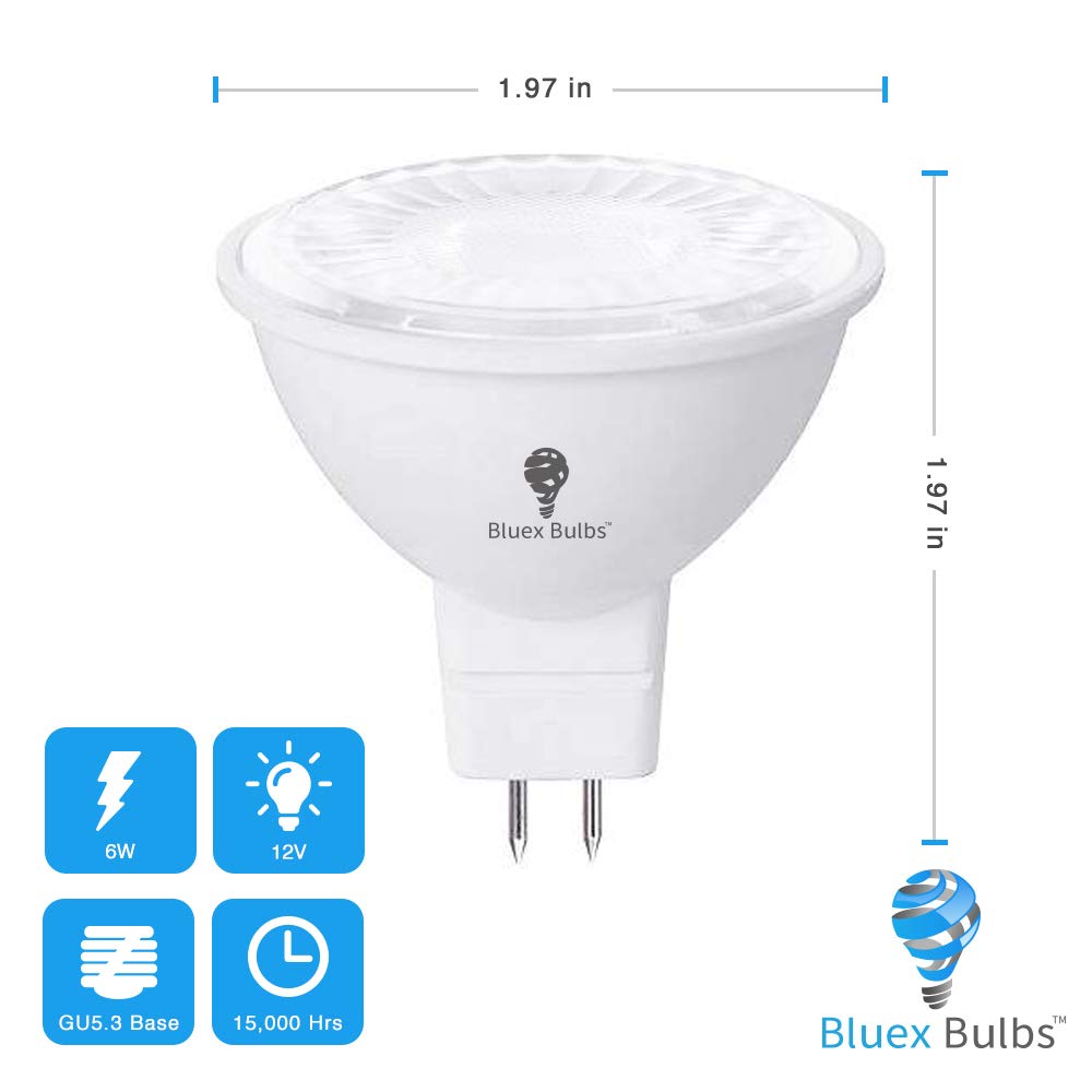 6 Pack Bluex Led Mr16 Orange Light Bulb - 4W (40Watt Equivalent) - Gu5.3 Bi-Pin Base 12V Orange Led Orange Bulb, Party Decoration, Porch, Home, Holiday Lighting, Decorative Illumination Mr16 Led Bulb