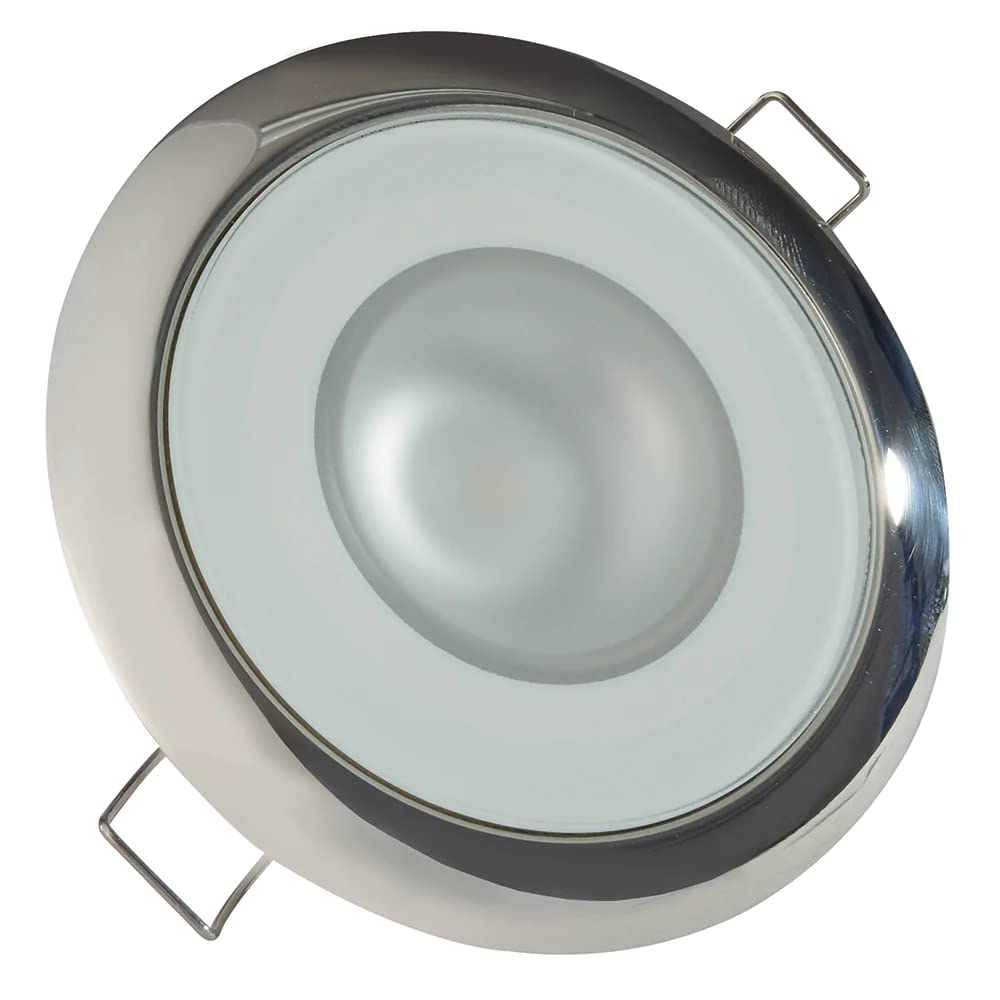 Lumitec 113119 Mirage Led Exterior Or Interior Down Light, Flush Mount, Stainless Steel Polished Bezel, Warm White Dimming 3.25-Inch Diameter