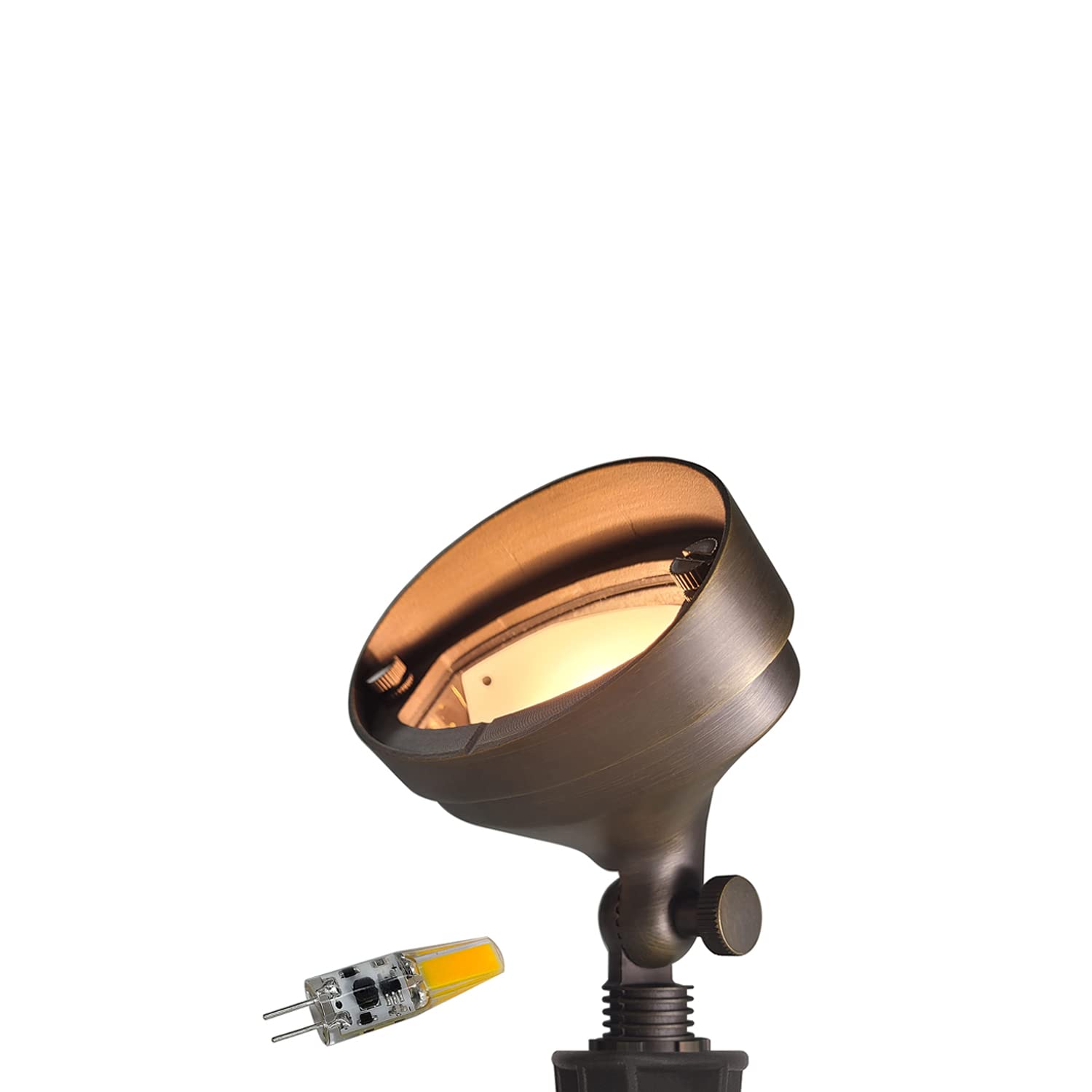 COLOER Die-cast Brass LED Landscape Flood Lights Outdoor, 2W 12-15 Volt Low Voltage Wall Wash Lighting, Outdoor Floodlight for I