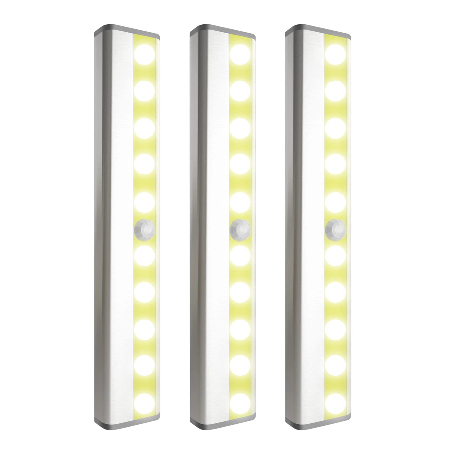 SIXDEFLY Cabinet Lighting 10 LED Closet Light, Motion Sensor Lights Indoor Dimmable Wireless Stick-on Night Light Bar for Kitche