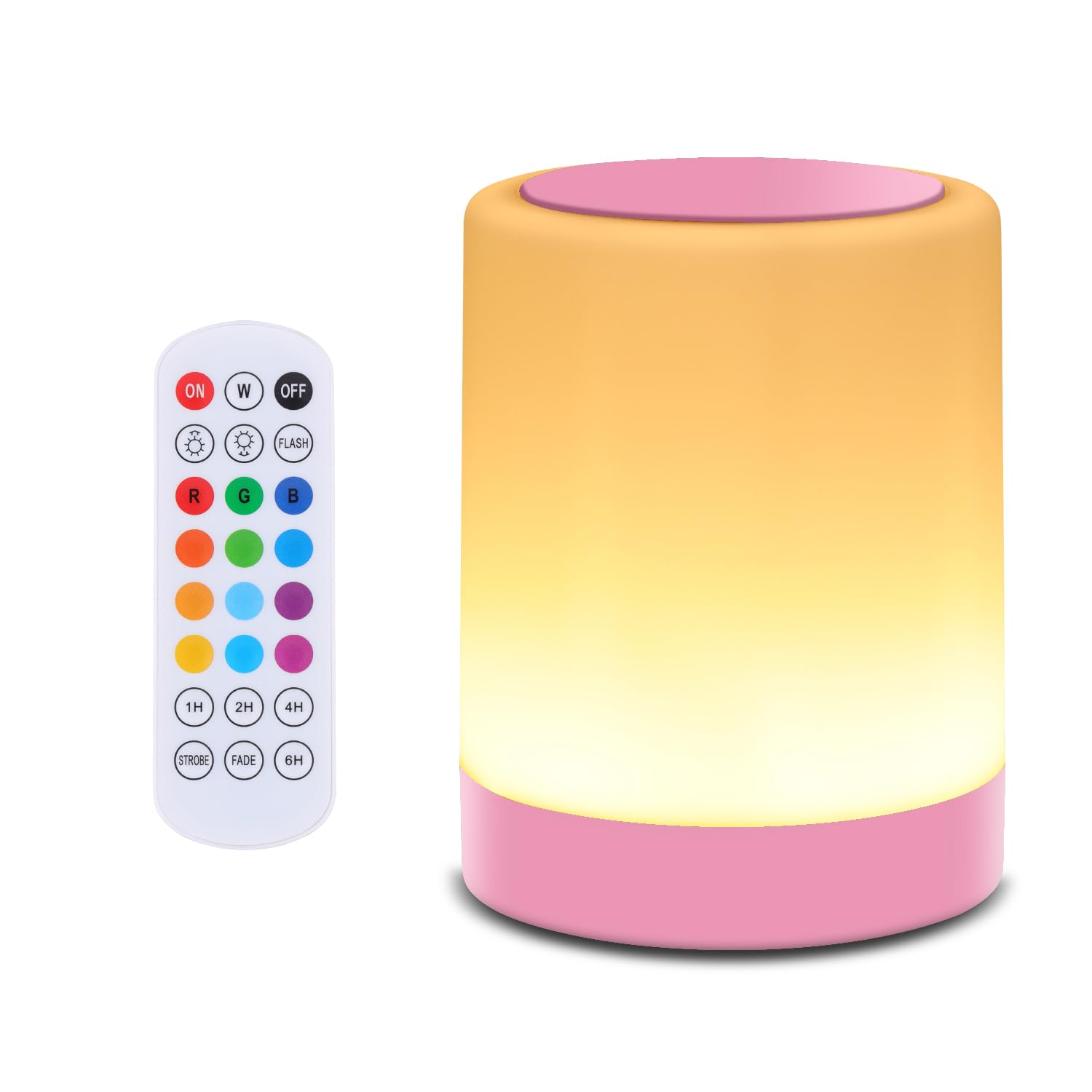 Oorun Touch Bedside Table Lamp - 13 Rgb Colors, 5 Brightness Levels, Usb Rechargeable, 3.74D X 4.8H, Pink, Model F8