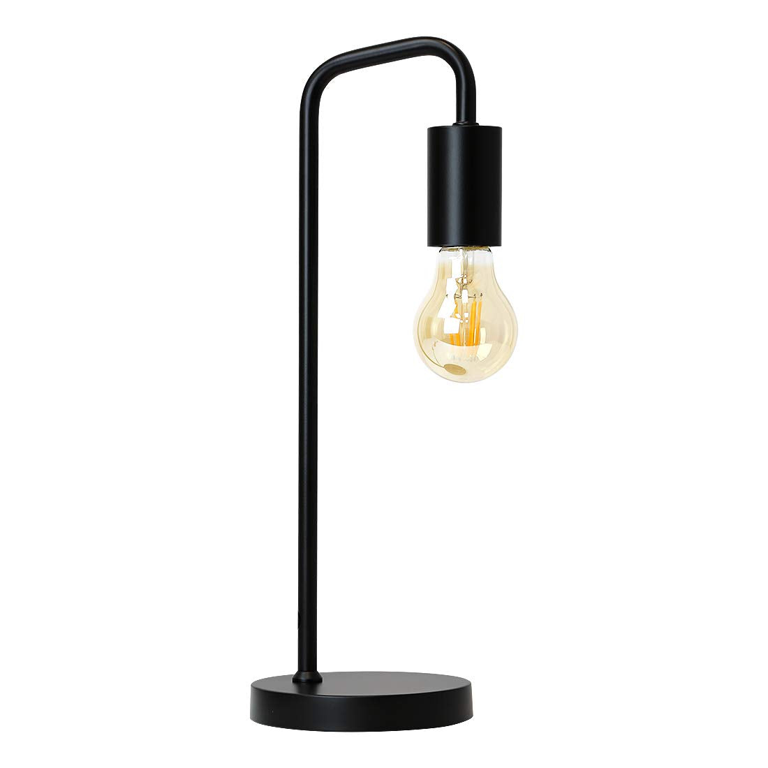 OBright Industrial Desk Lamp, Metal, UL Certified Ceramic E26 Socket, Black, Model OB-DL07L