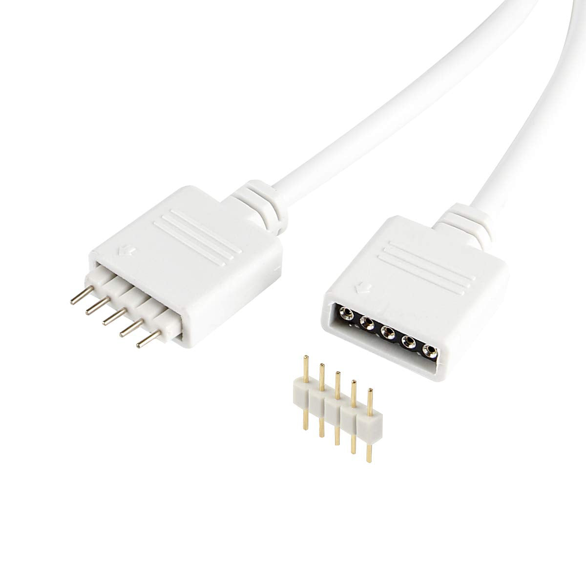 SUPERNIGHT 5-Pin LED Strip Splitter Connector Y-Splitter Cables for 12mm 5050 3528 RGBW Light Strip, 2-Pack