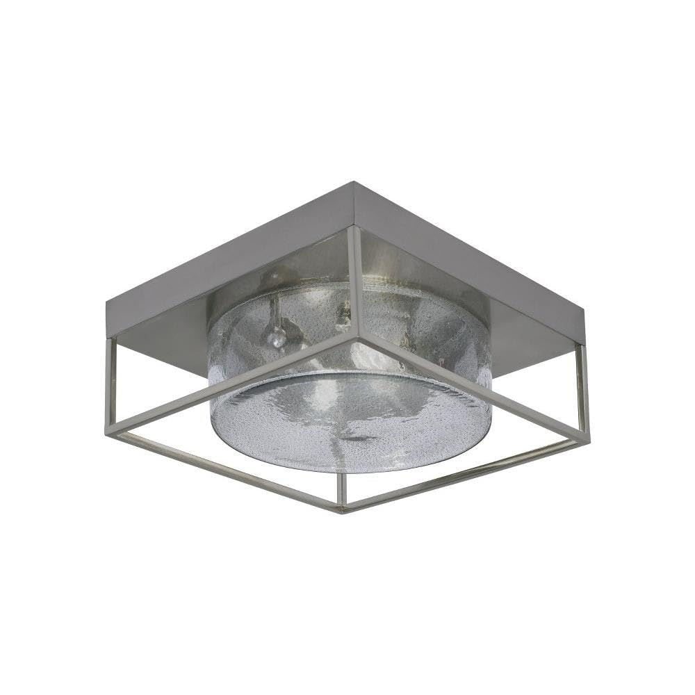 Toltec Lighting 852-BN-2 2 Light Flush Mount-5 Inches Tall and 12 Inches Wide, Finish Color: Brushed Nickel, Glass Color: Smoke Bubble