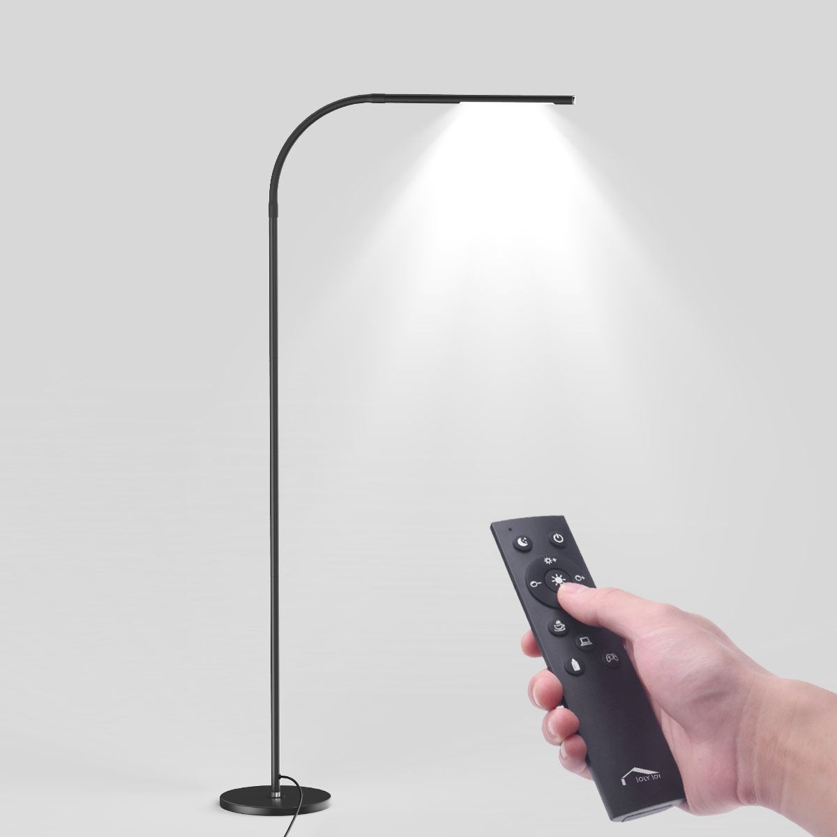 JOLY JOY LED Modern Floor Lamps, Flexible Gooseneck Standing Reading Light W/Stable Base, 4 Color & 5 Brightness Dimmer, Touch &