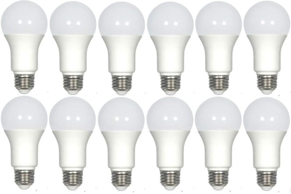 Satco A19 LED Light Bulbs, 9.8W, 3500K, E26 Medium Base, 12 Count, White, Model S29837