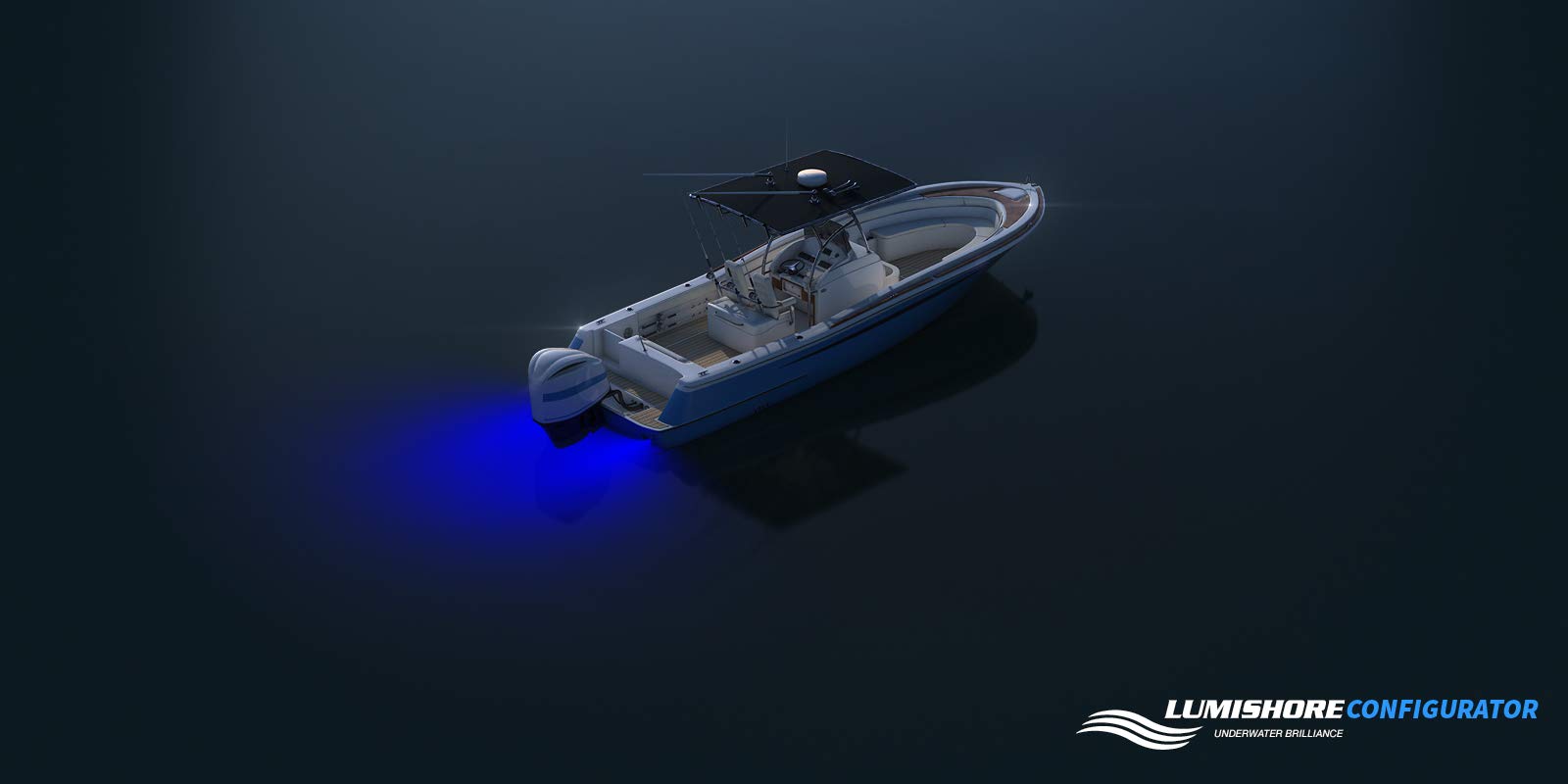 Lumishore Underwater LED Boat Light, Surface Mount, 12V, Blue, Marine Grade Polymer, Model 60-0154