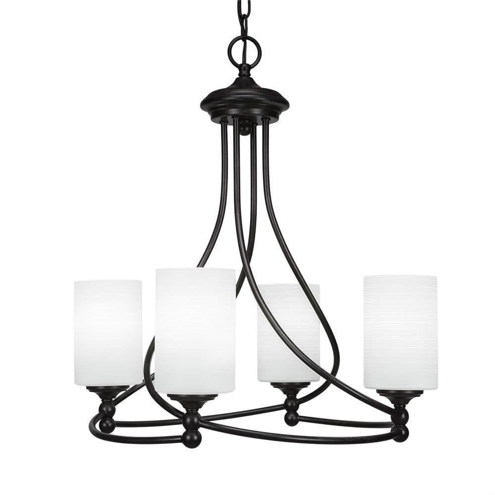 Toltec Lighting Capri 4 Light Chandelier in Dark Granite (904-DG-4061)