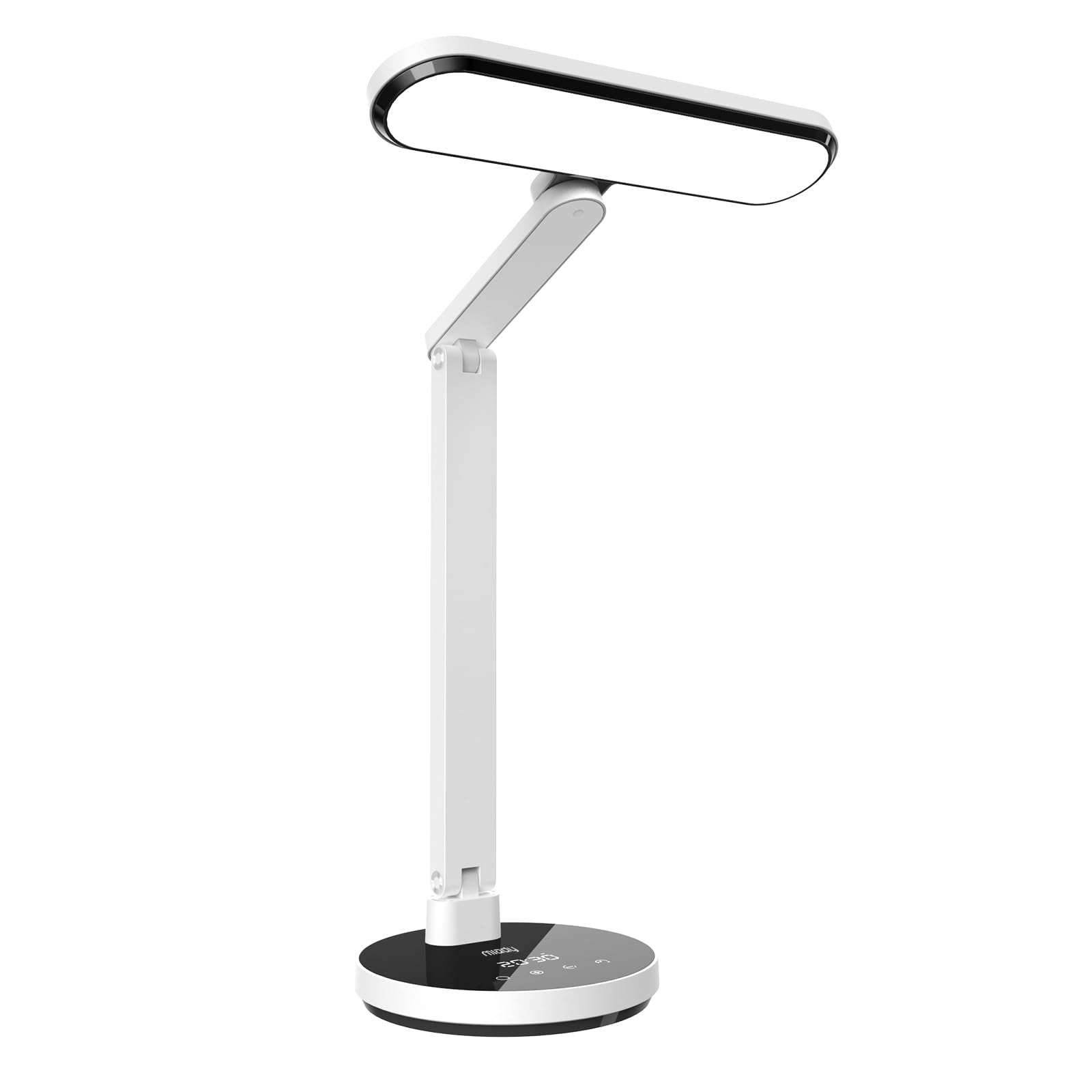 Miady LED Desk Lamp Stepless Dimming for Office Home  15/30/45 Minutes Auto-Off Timer  6 Lighting Brightness Levels with Adjustable Arm  Eye-Caring Reading Light for Table Bedroom Study