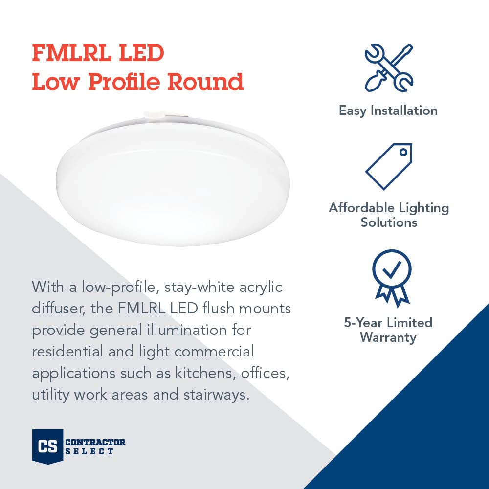 Lithonia Lighting Fmlrl 11 14830 M4 11-Inch 3000K Led Low Profile Round Flush Mount