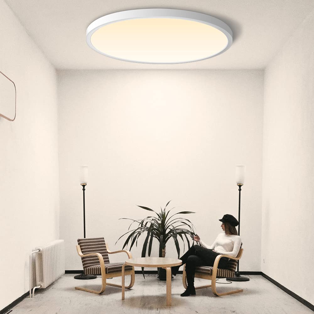 Inshareplus Led Flush Mount Ceiling Light, 12 Inch, 24W, Natural White, Modern Design For Bedroom, Bathroom, Kitchen, Model 42F9A356