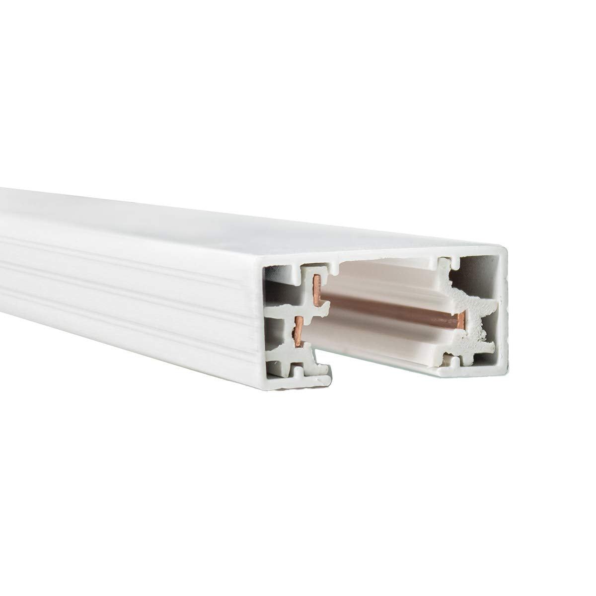Wac Lighting, H Track 2Ft Single Circuit 120V With 2 Endcaps In White