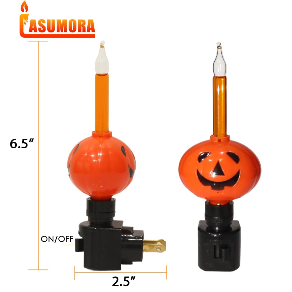 Lasumora Halloween Night Light  Bubble Night Light Plug In Led Pumpkin Jack O Lantern  Halloween Decor Indoor For Party Kids Gift With Swivel Plug  Bubbling Glitter Bulb  Orange Liquid