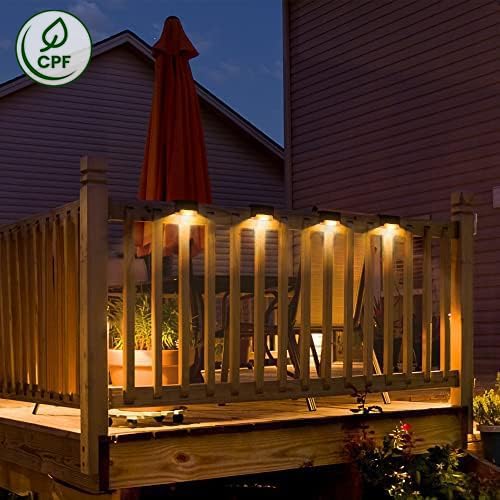 SOLPEX Solar Deck Lights Outdoor, Waterproof LED for Stairs, Fence, Yard, 24 Pack, Warm White, Model 10314