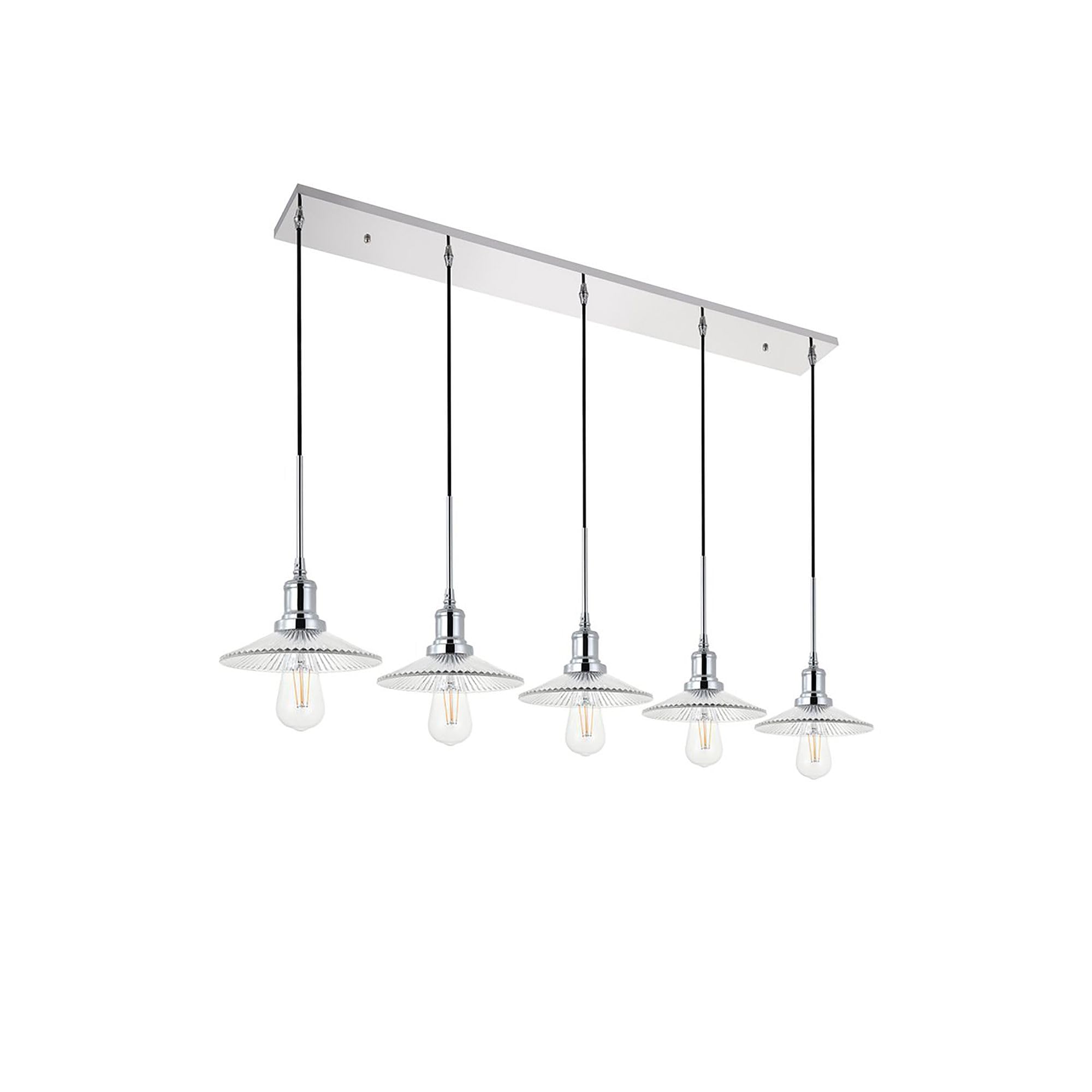 Living District Chrome 5-Light Pendant Ceiling Fixture - Modern Decorative Lighting
