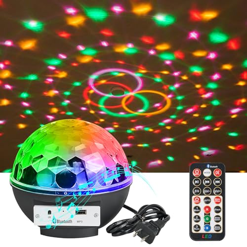 Lluote Disco Ball Light Speaker With Remote Control Dj Lighting,6 Light Colors, Large Size Magic Stage Party Lights For Christmas, Halloween, Club Decoration, Home Dance, Room Decoration