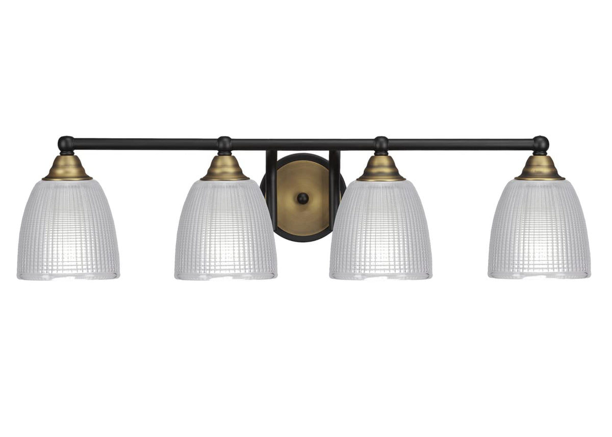 Toltec Lighting Paramount 4 Light Bath Bar In Matte Black & Brass (3424-Mbbr-500)