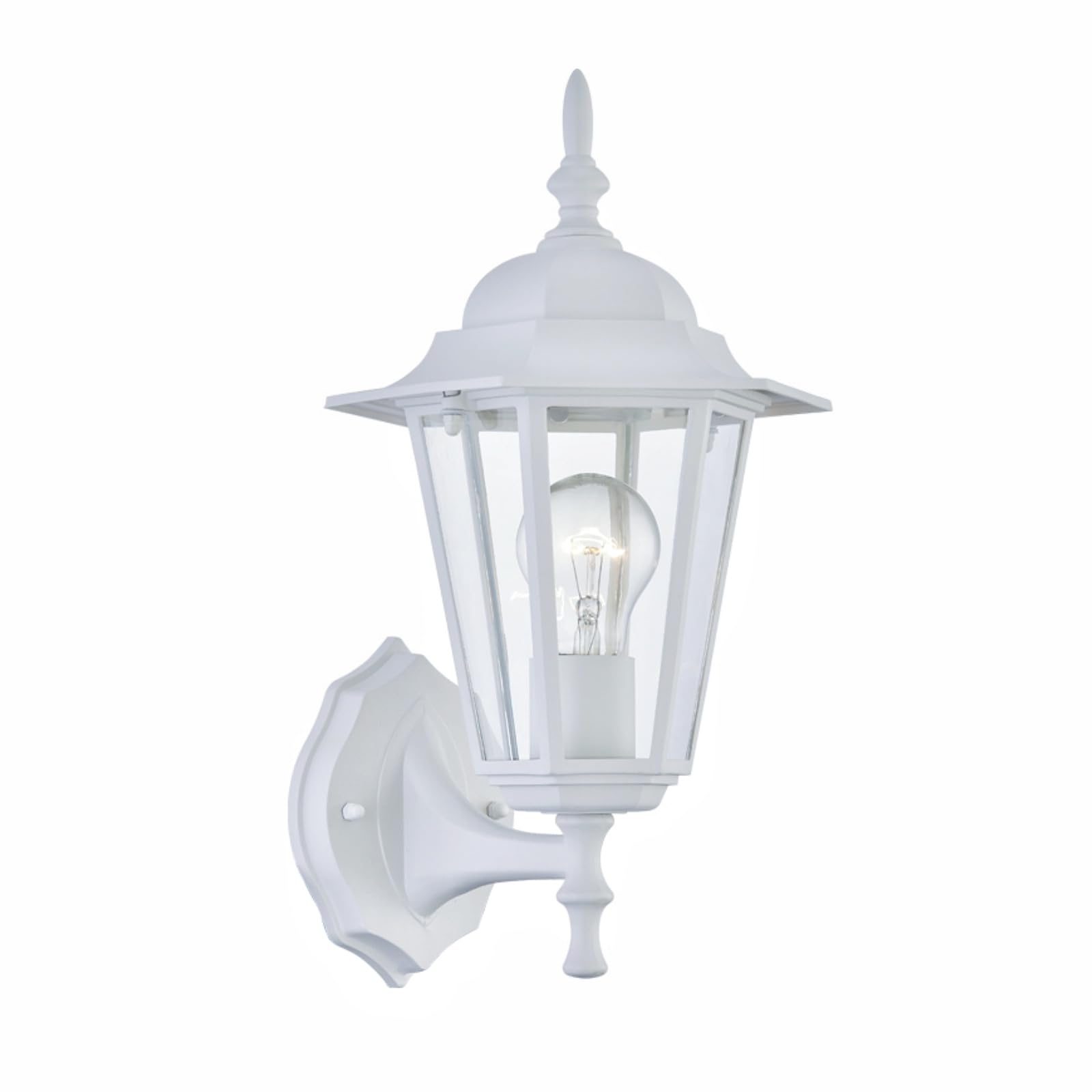 WISBEAM White Outdoor Wall Lantern, Metal Housing, Wet Location Rated, E26 Base 60W Max, Model WS-WL003, 1 Pack