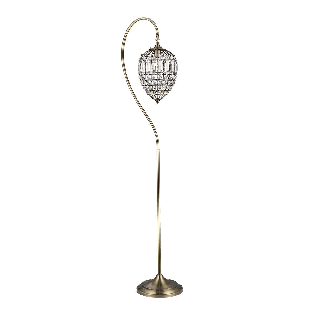 Warehouse Of Tiffany Nayda 1-Light Chrome-Finish Crystal Floor Lamp, 64-Inch