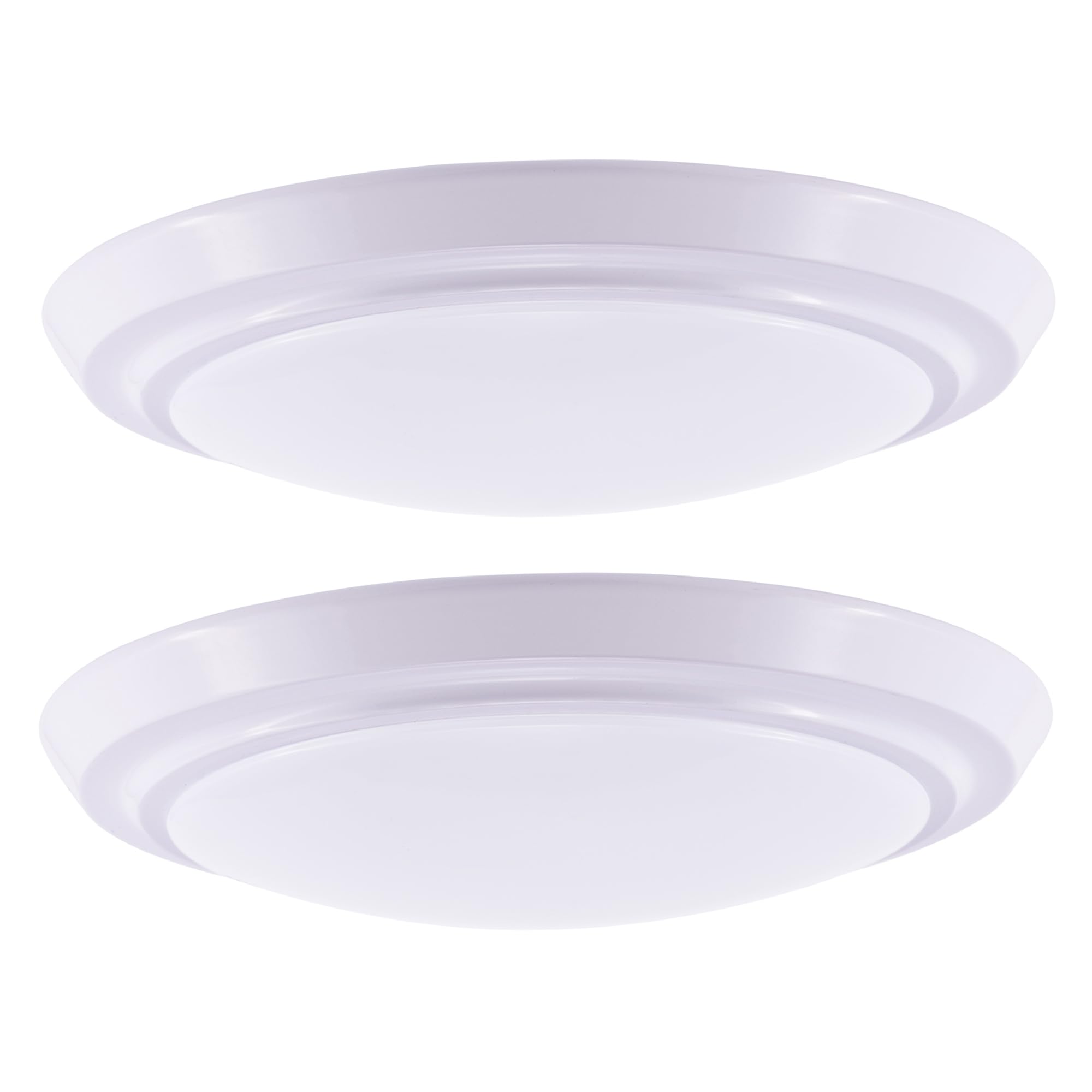Gruenlich LED Flush Mount Ceiling Light, Dimmable 17.5W, 1000 Lumen, 3 CCT, 9 Inch, Aluminum, 2-Pack, White Finish