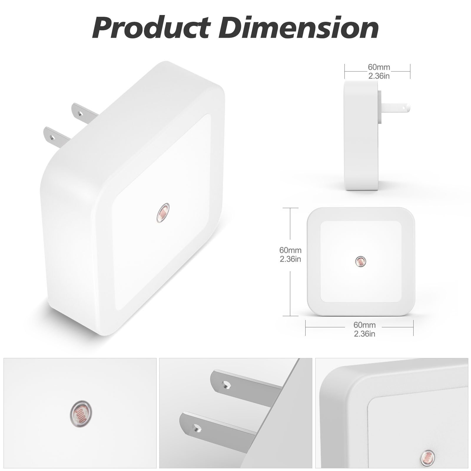 Sujeet Cool White Night Light Plug-In 4 Pack For Adults - Led Bedroom Lighting