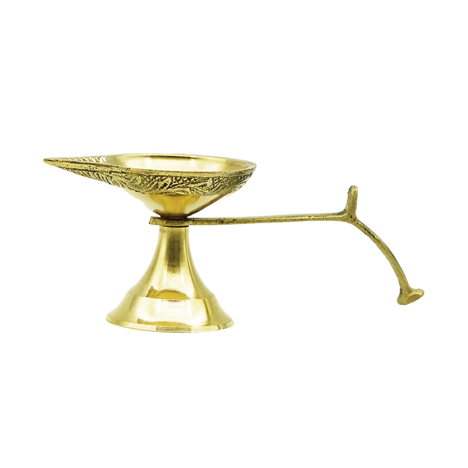 Puja N Pujari Aarti Diya with Handle Oil Lamp Diya for Pooja/Deepak with Handle
