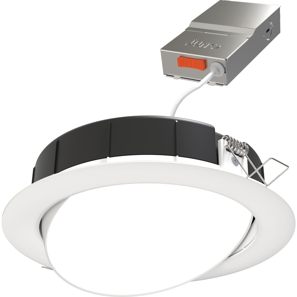 Juno Led Shower Light, Adjustable 6 Inch Wafer Downlight, Switchable Color Temperature 2700K/3000K/3500K/4000K/5000K, 90+ Cri, Matte White, 6-Inch (Wf6 Adj Sww5 90Cri Mw M6)
