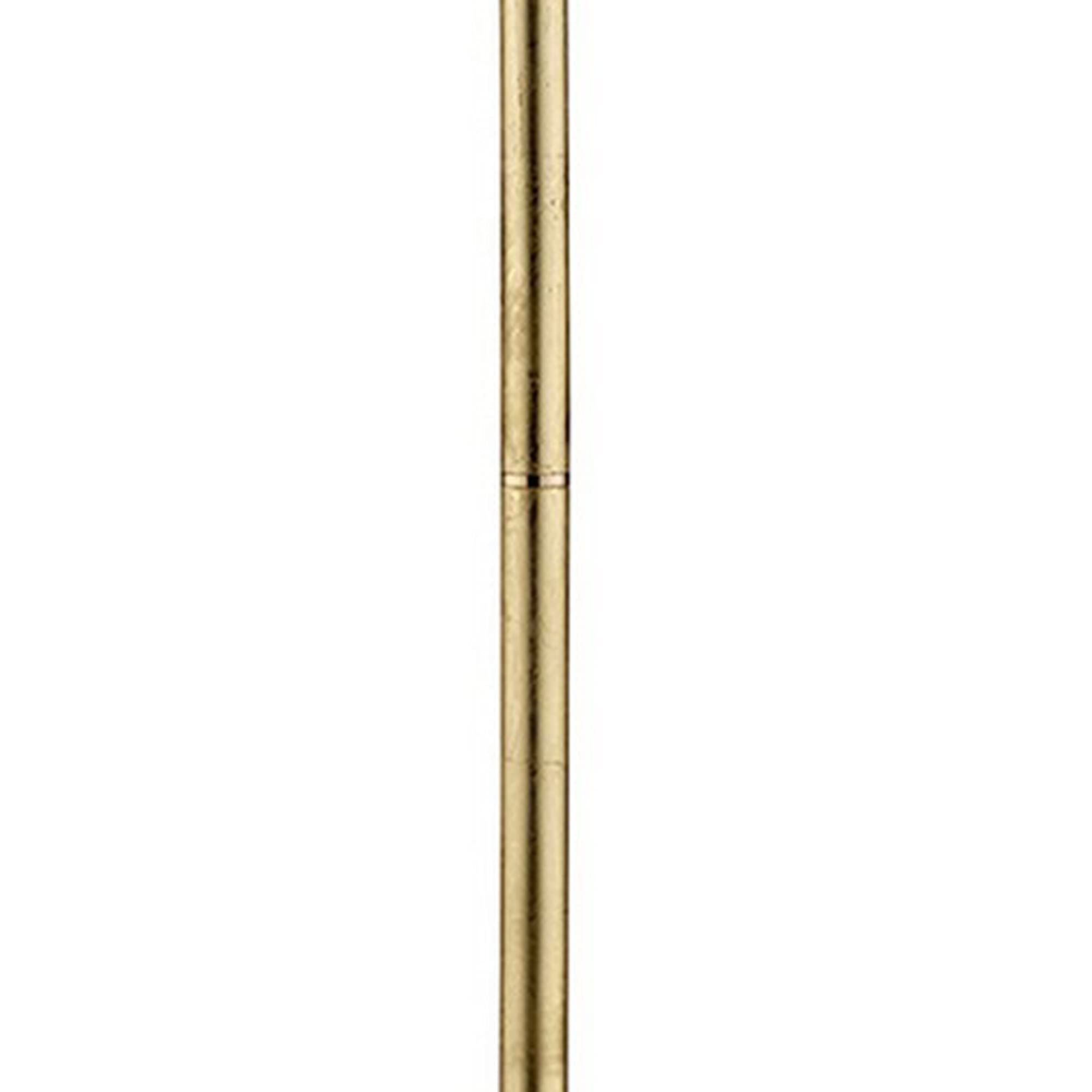 Benzara Floor Lamp with Hanging Crystal Accents, Metal, Gold and White, Model BM240410