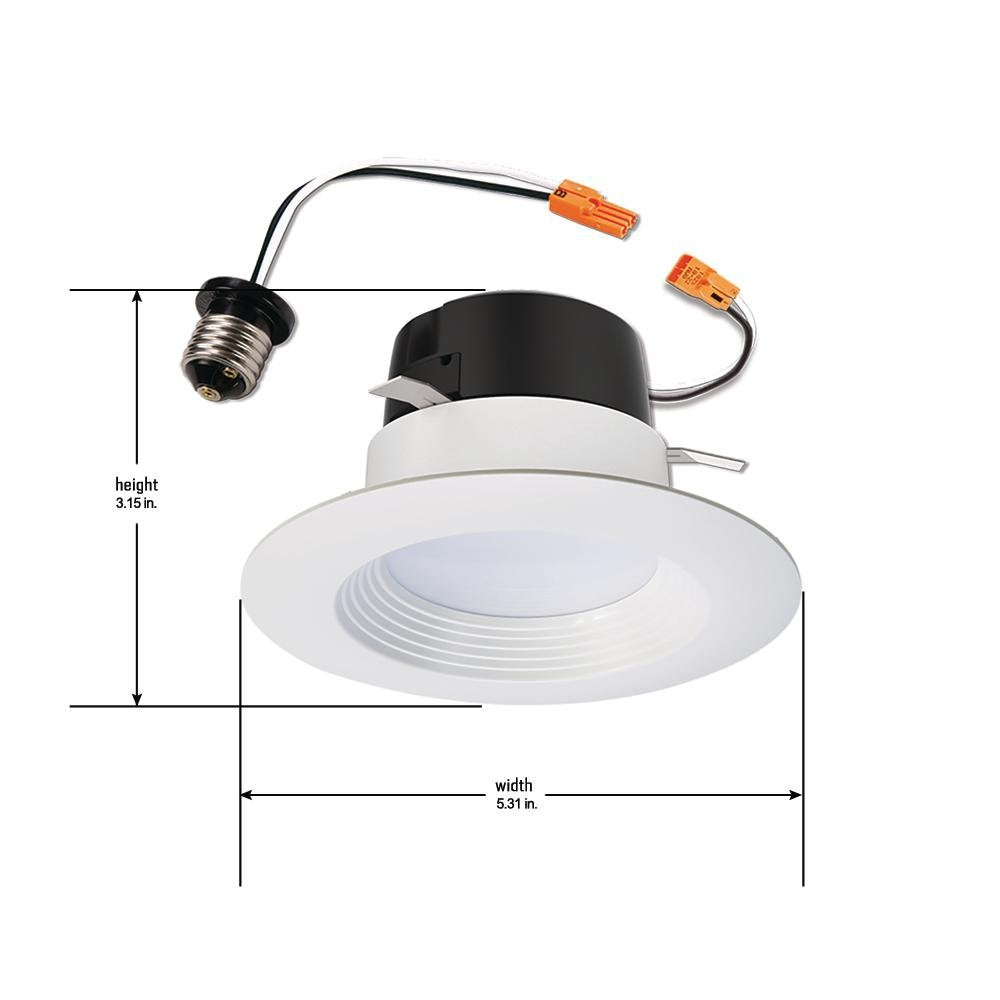 Halo 4-Inch Recessed Led Can Light - Retrofit Ceiling & Shower Downlight - 5000K - Baffle White Trim - 1 Pack