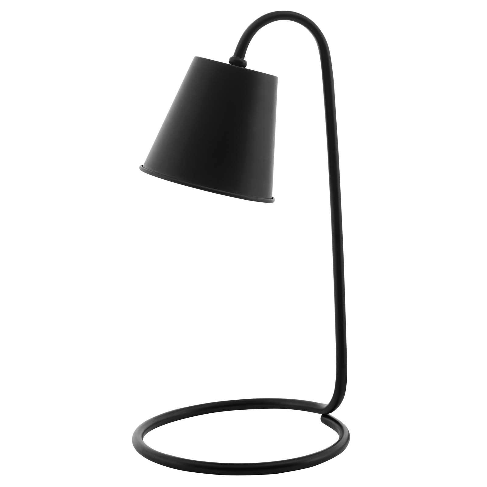 Modway Proclaim Contemporary Modern Steel Metal End Table Lamp In Black 8L x 8W x 17H