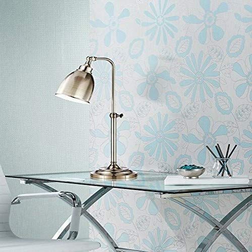 Cal Lighting BO-2032TB-BS Traditional Table Lamp, Metal, 15 inches, Pwt, Nckl, B/S, Slvr Finish