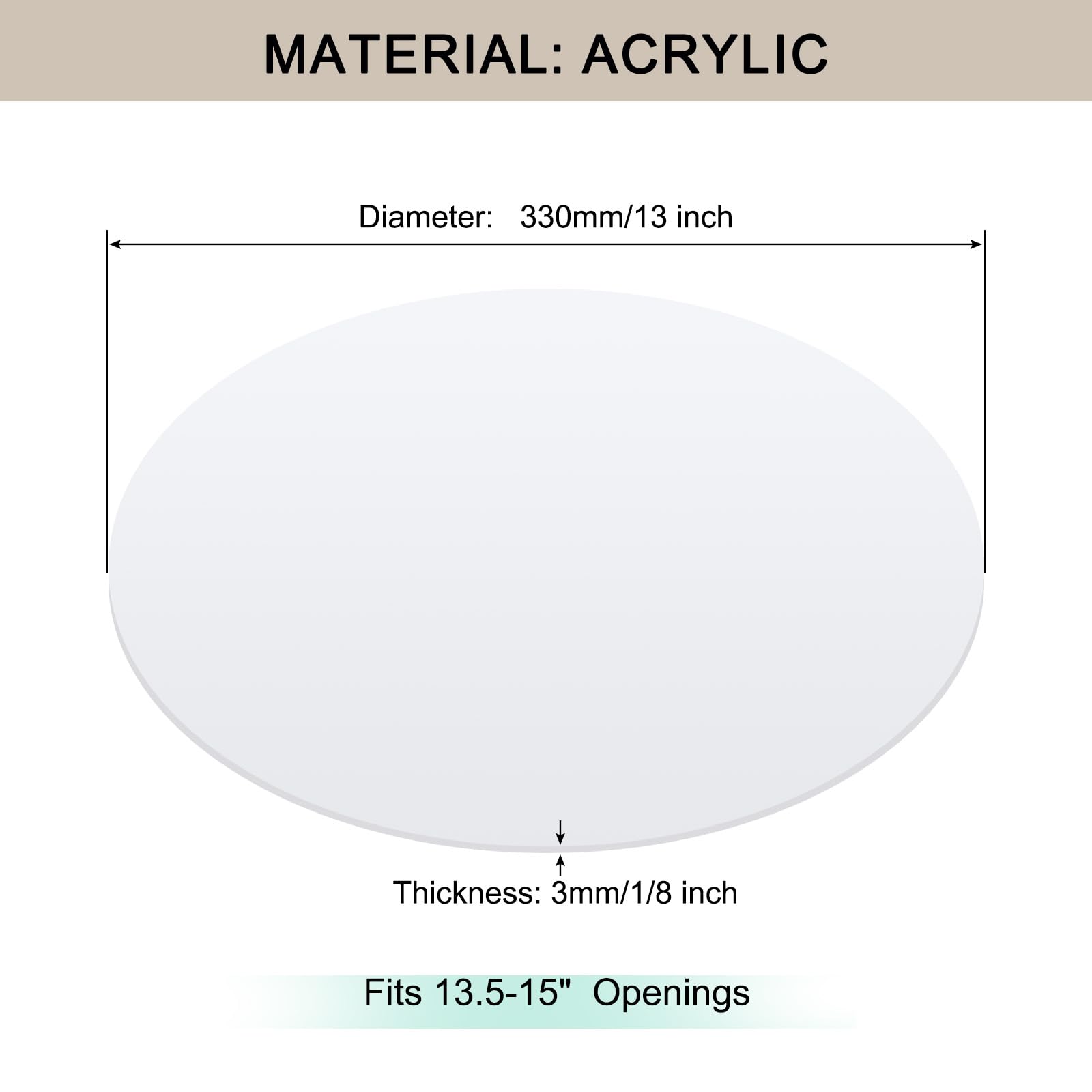 Awclub Lampshade Diffuser, 13'' Diameter Round Diffuser Lamp Shade For Drum Style Lampshades Pendants Softening Light, Diy Light