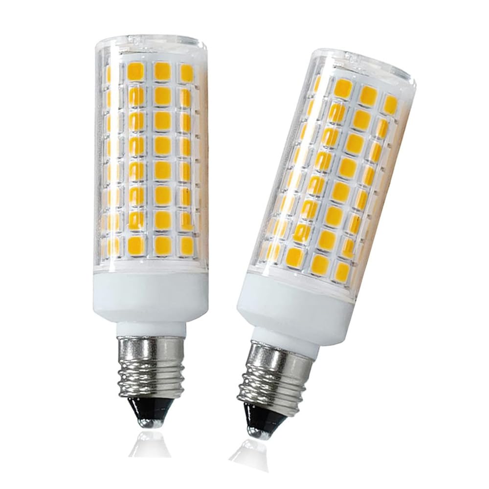 Haoguais 2-Pack Led E11 Bulbs  E11 Mini Candelabra Base  Warm White 3000K 75W Halogen Equivalent  120V 7W Jd T3 T4 Corn Bulb Indoor Lighting