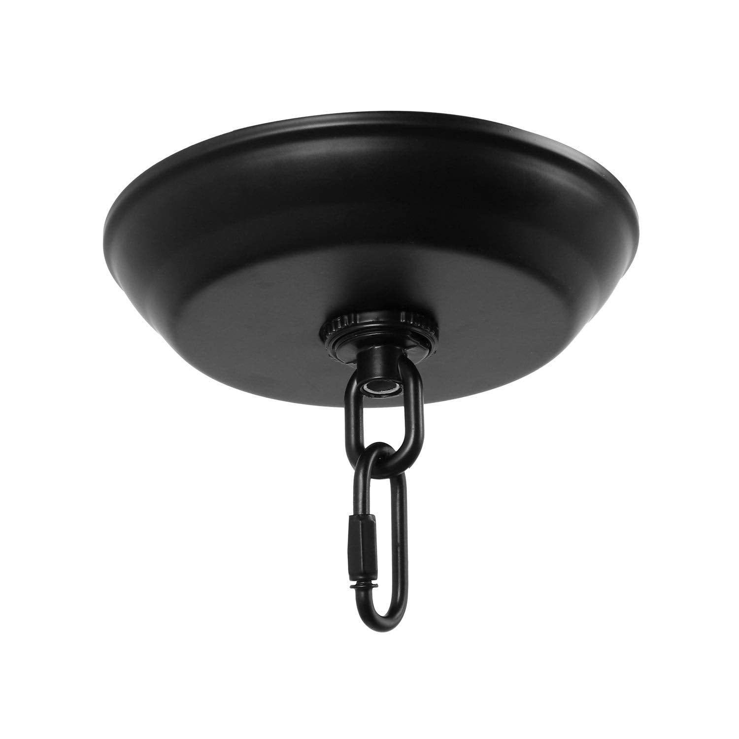 Giluta 5in Light Canopy Kit, Metal Ceiling Plate for Chandeliers, Max Weight 40 lbs, Black, Model H0003