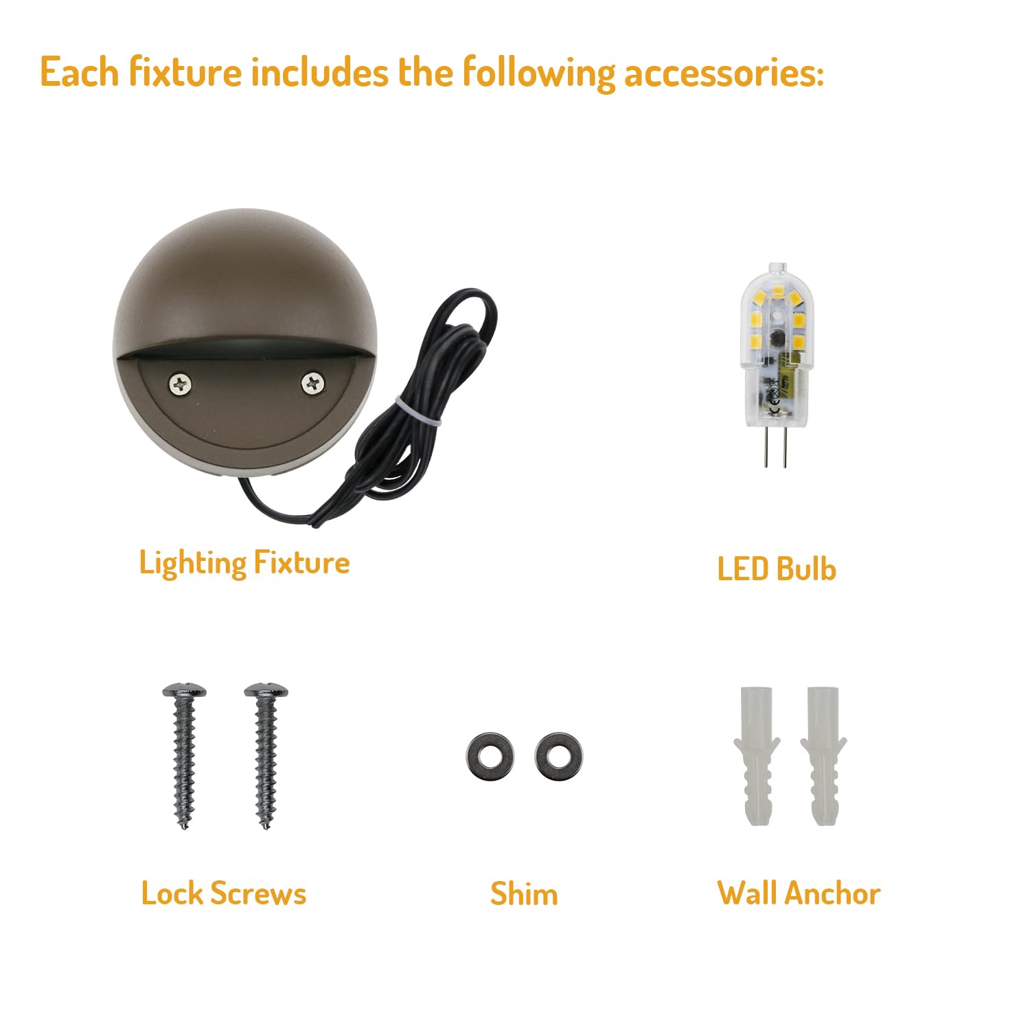 Lumina Lighting 2W Led Deck Lights (2 Pack) | Low Voltage Landscape Deck Lights Waterproof - 12V 3000K Outdoor Patio Lighting St