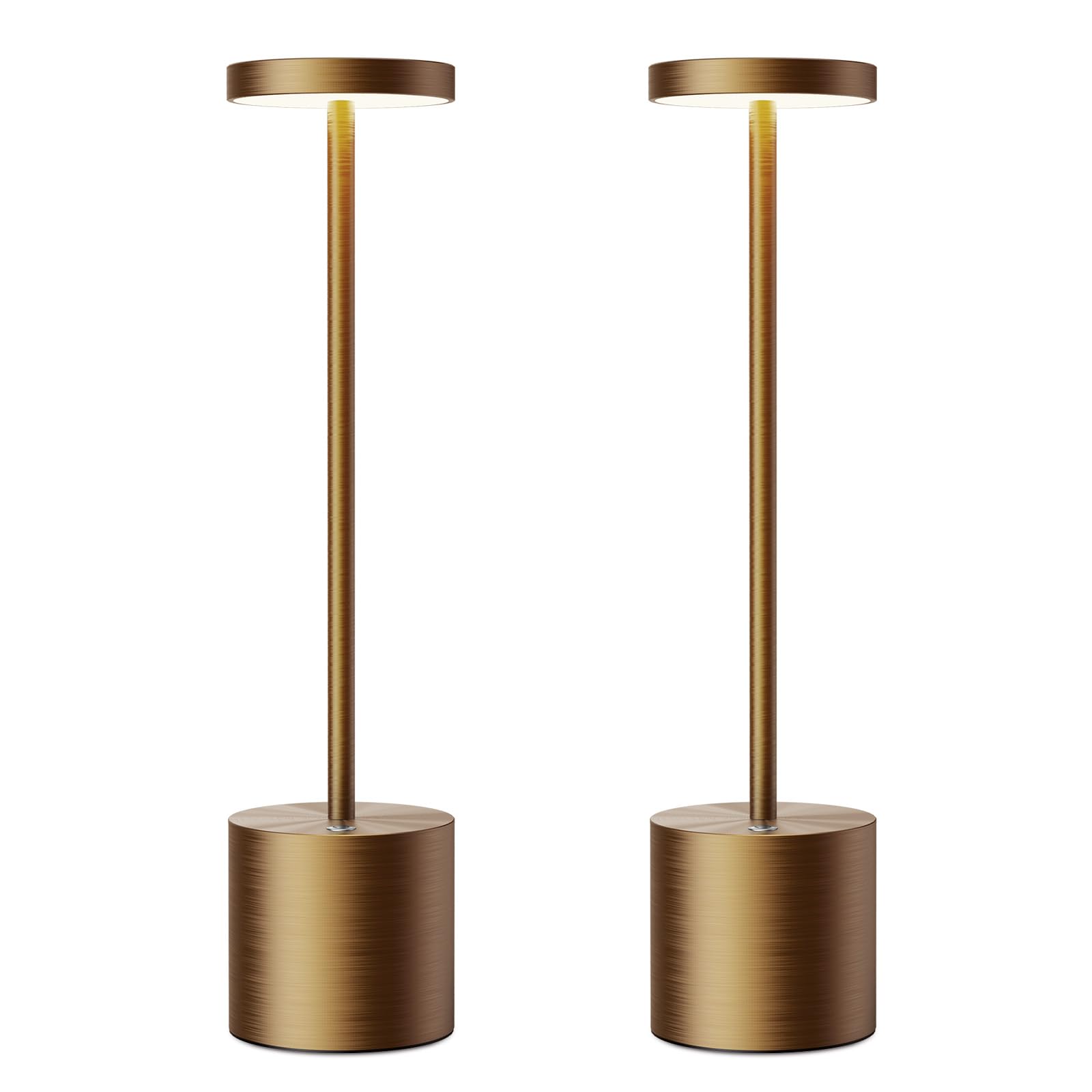 SAKRINGT Cordless Table Lamps Rechargeable,6000mAh Portable Battery Operated LED Table Light for Restaurant Outdoor 2 Pack Titan