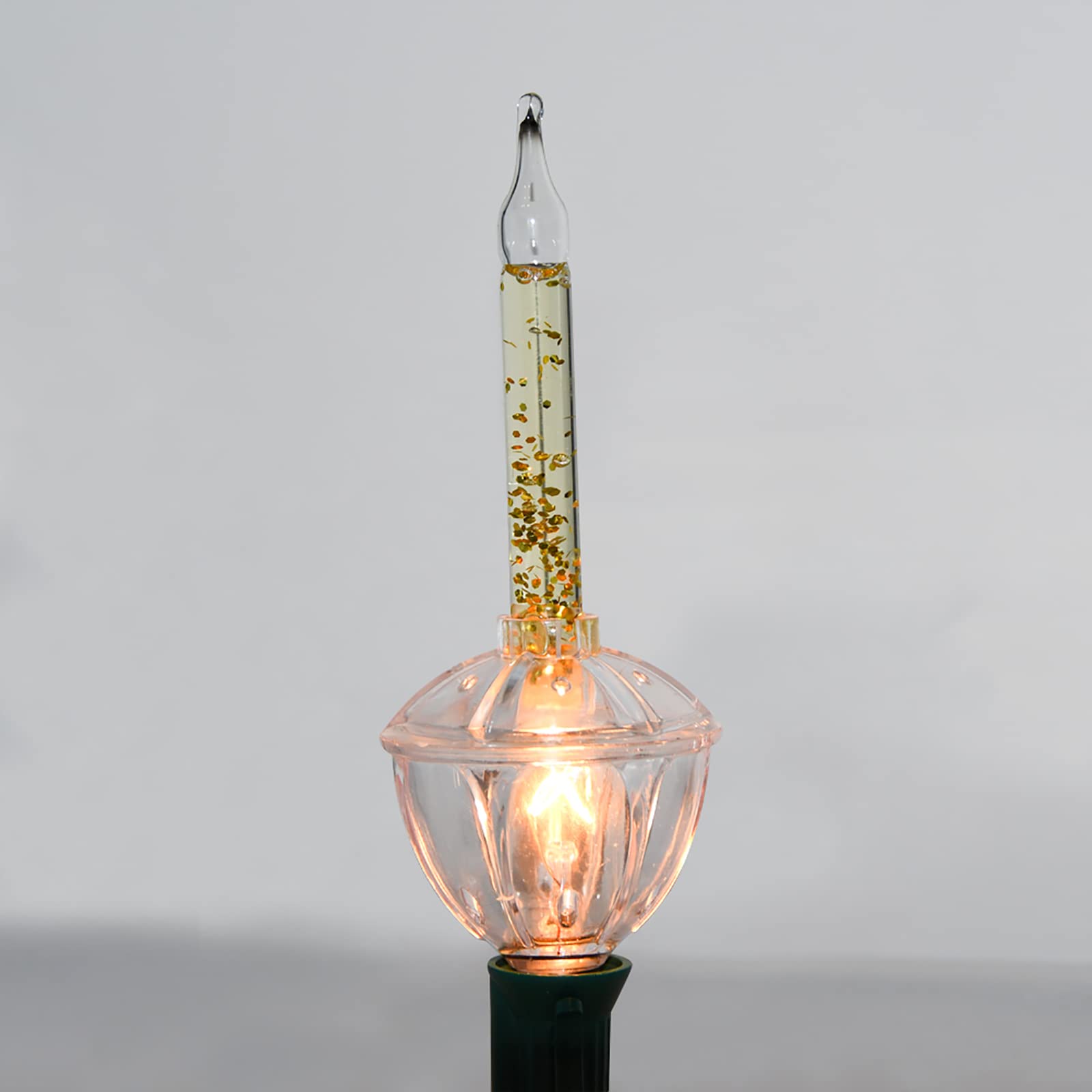 Abeja Christmas Bubble Lights, 4 Pack Gold Glitter, C7/E12 Base, 5 Watts, Vintage Decorations