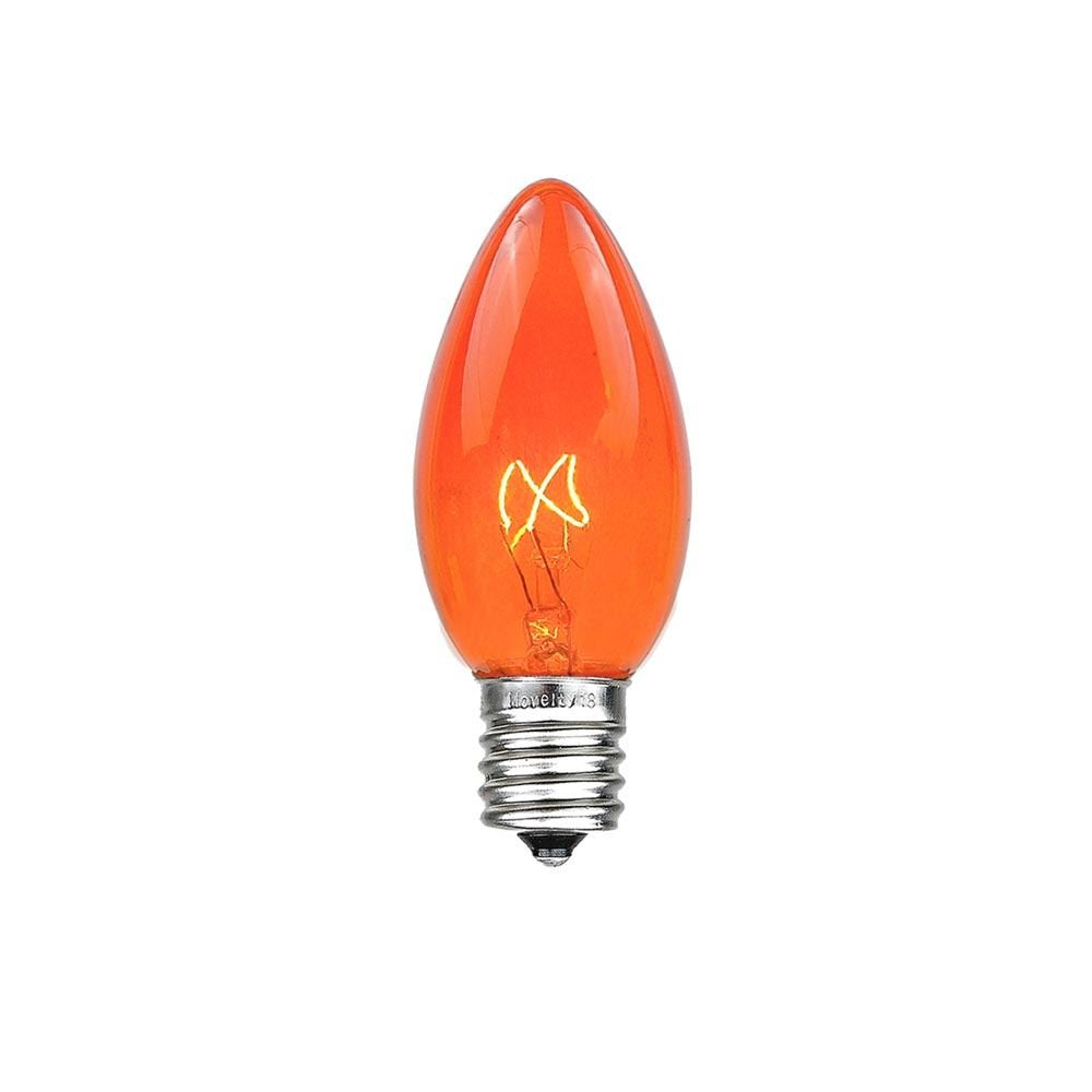 Novelty Lights Incandescent Replacement Bulbs - Outdoor Individual Bulbs For Events, Holiday Parties, Patios, And More - C7/E12