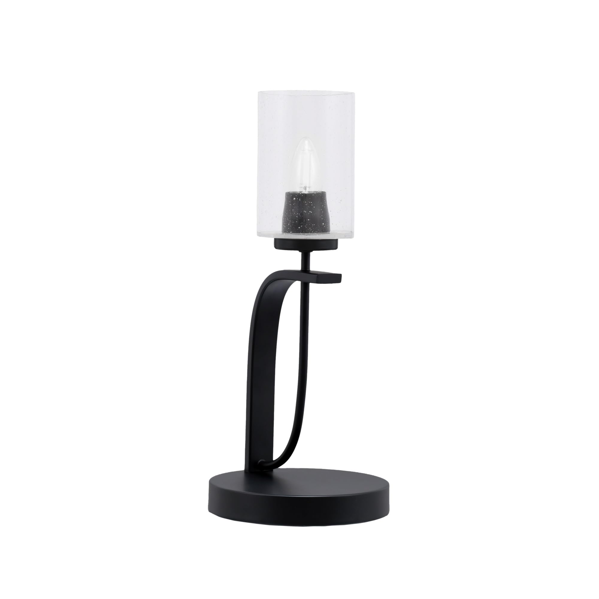 Cavella 1 Light Accent Lamp Shown in Matte Black Finish with 4&quot; Clear Bubble Glass