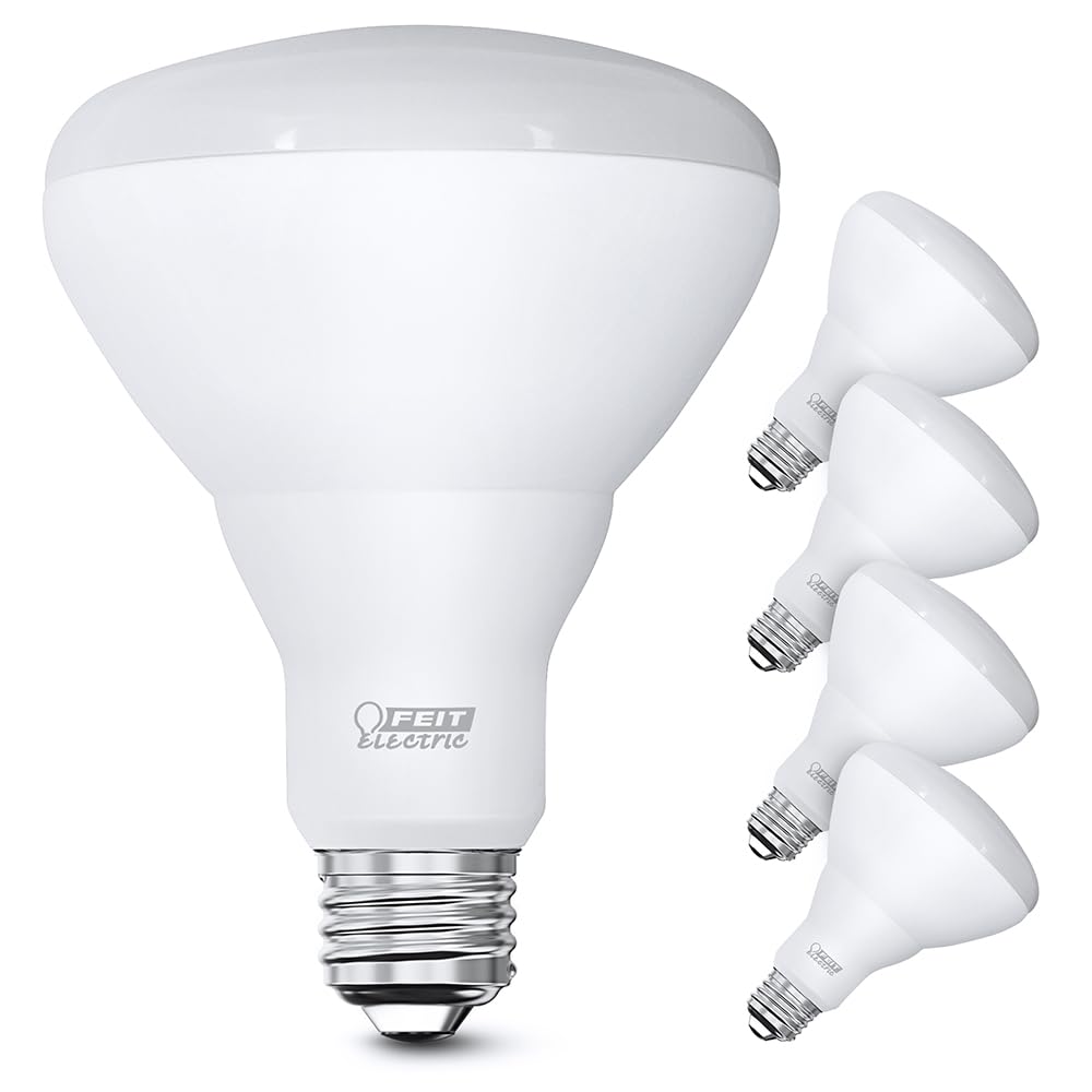 Feit Electric BR30 LED Light Bulb, Dimmable, 65W Equivalent, 650 Lumens, 4 Pack, 2700K Soft White, E26 Base, Model BR