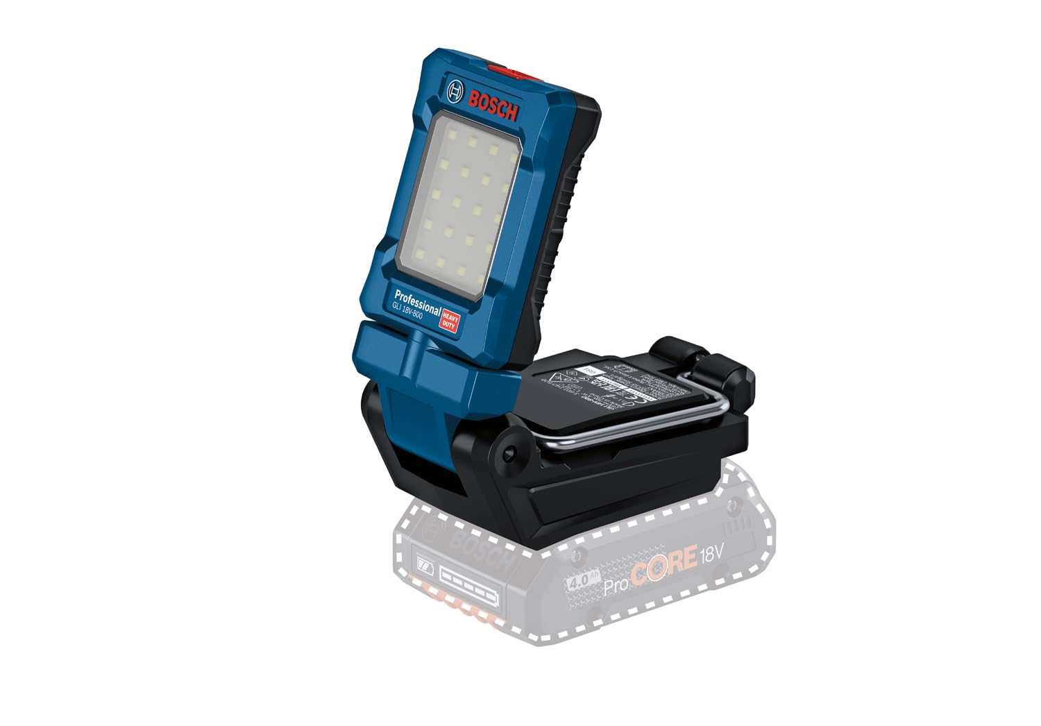 Bosch Professional 18V System Cordless Light GLI 18V-800 (with 800 lumens, 20 LEDs, 360 Swivel and 180 tilt Light Head)