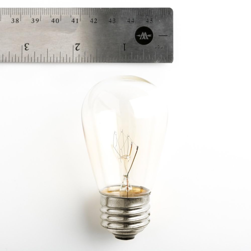 Hometown Evolution  Inc. 50 Foot E26 Commercial Outdoor String Lights With 25 Suspended Sockets And S14 Clear Bulbs For Weatherproof Heavy Duty Vintage Outside Lighting